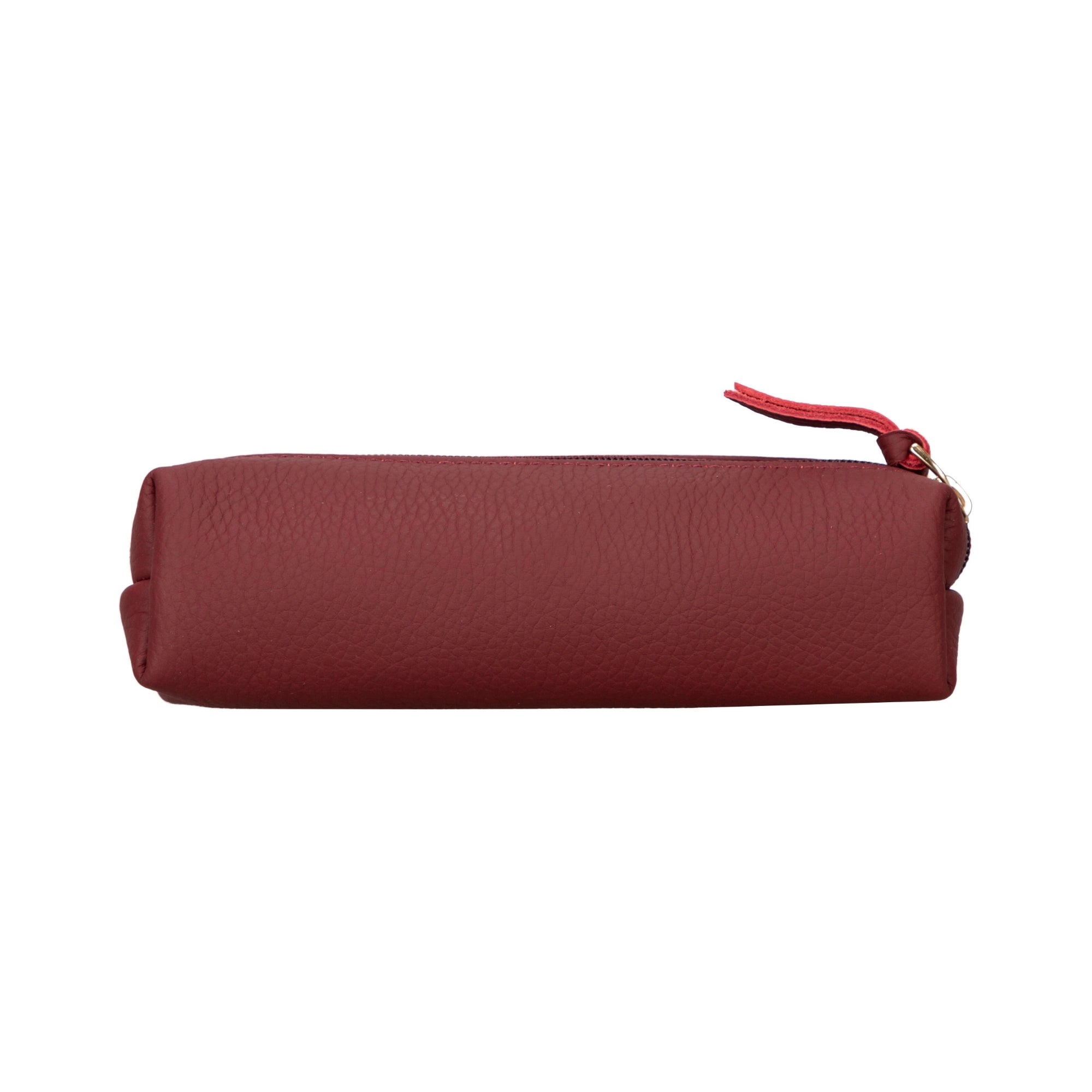 Centennial Multipurpose Leather Pencil Case and Makeup Bag in full-grain leather, showcasing its elegant design and durable zipper.