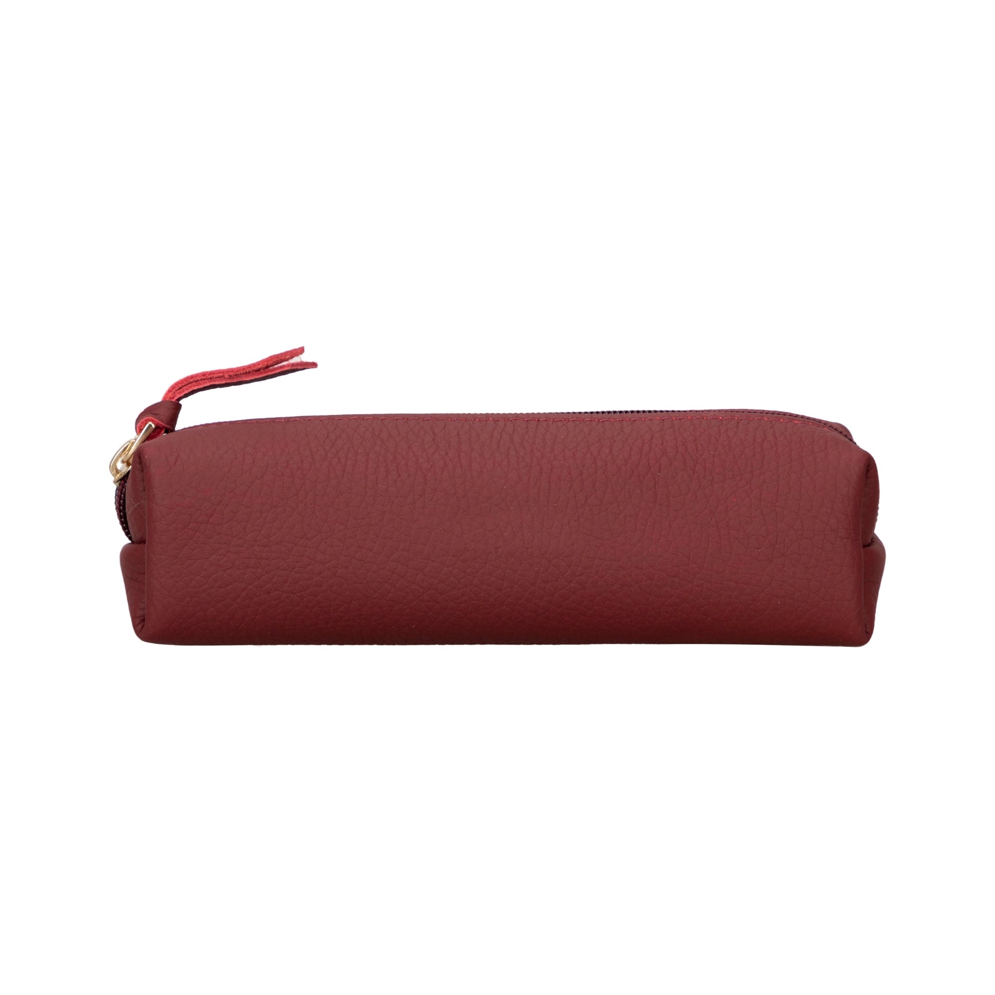 Centennial Multipurpose Leather Pencil Case and Makeup Bag in full-grain leather, showcasing its elegant design and durable zipper.