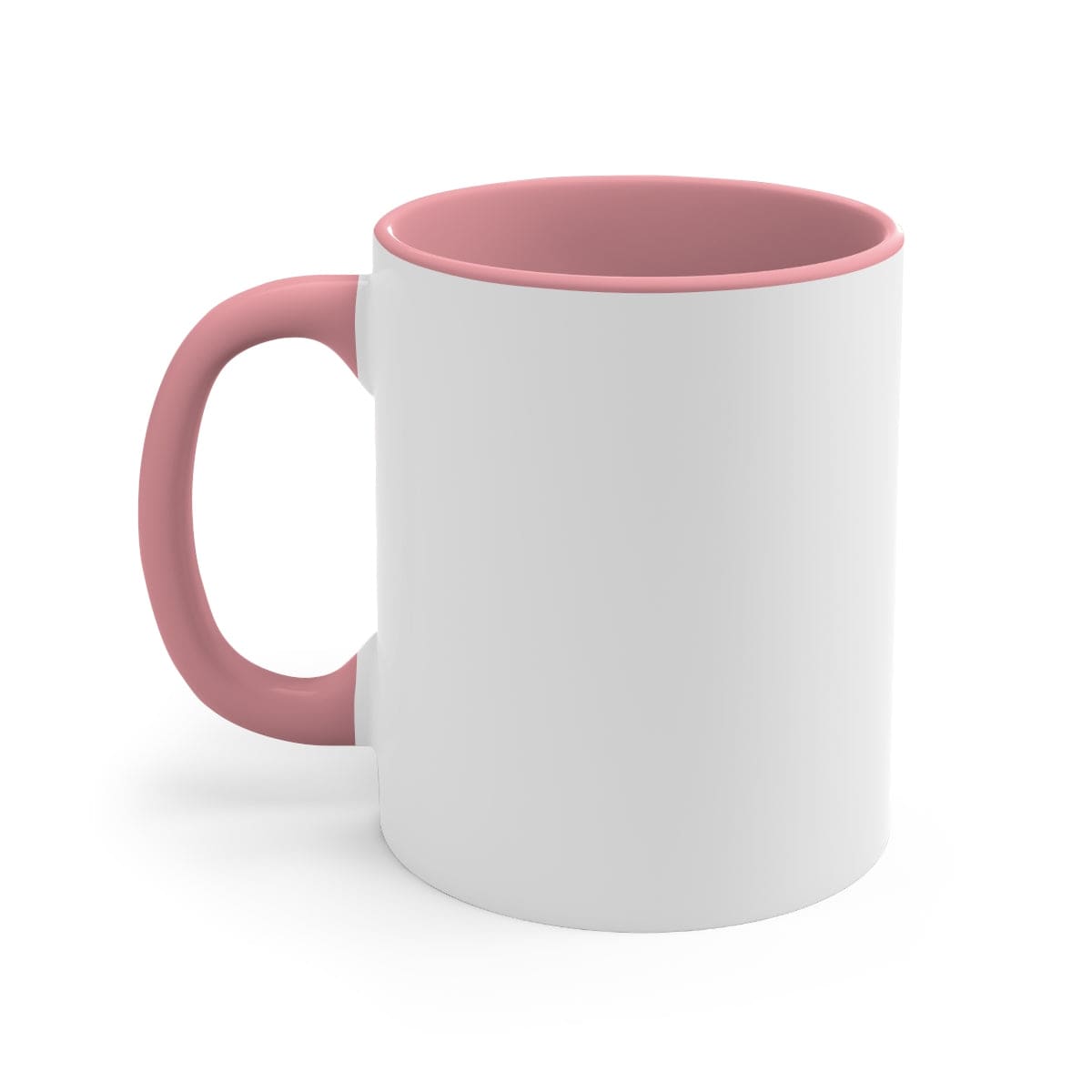 Ceramic two-tone coffee mug with a colorful interior and C-handle, showcasing a vibrant design perfect for custom prints.