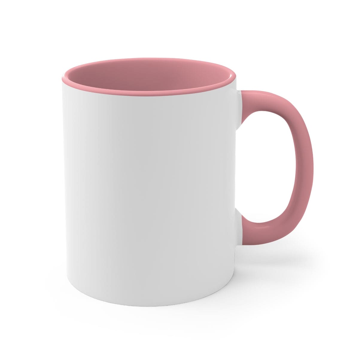 Ceramic two-tone coffee mug with a colorful interior and C-handle, showcasing a vibrant design perfect for custom prints.