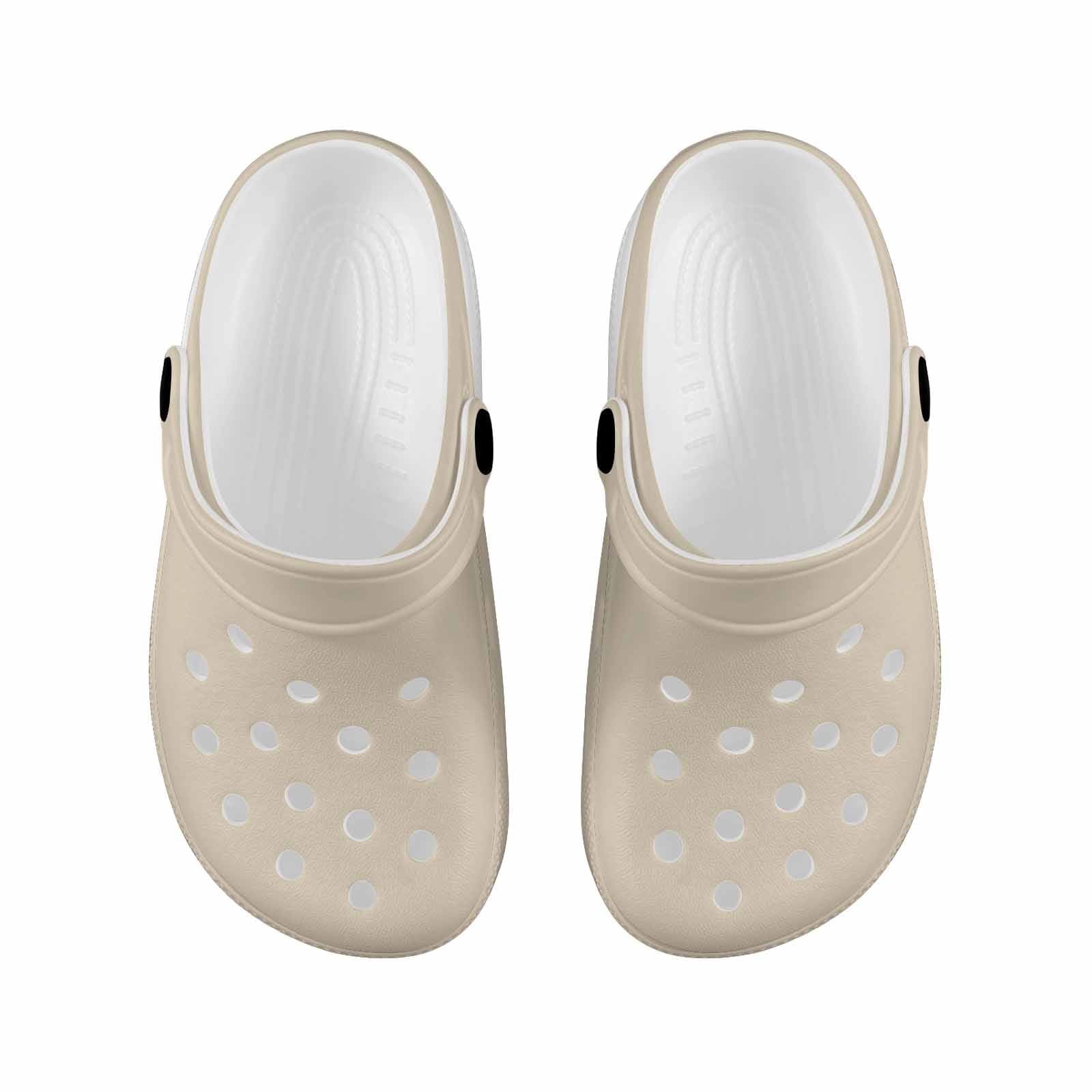 Champagne Beige Clogs for Youth, featuring a lightweight design, slip-on style, and breathable material for comfort.