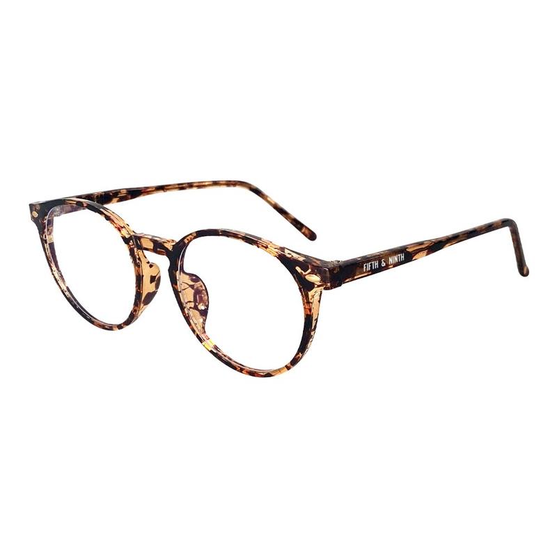 Chandler Blue Light Glasses with a stylish design and transparent travel case, perfect for eye protection.