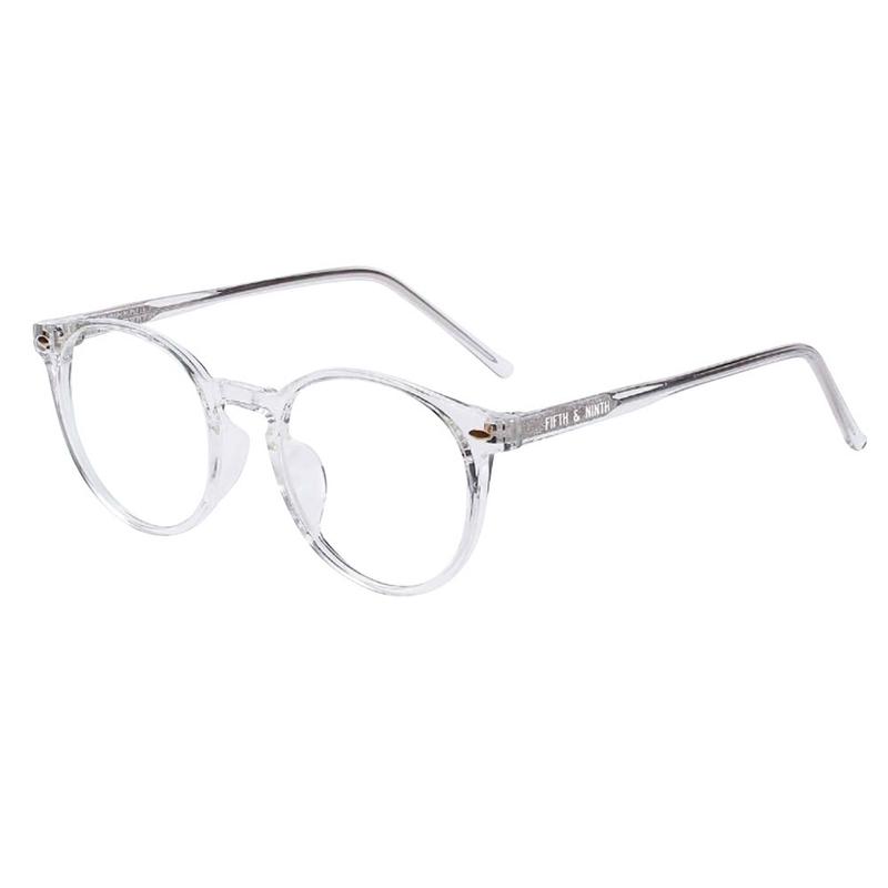 Chandler Blue Light Glasses with a stylish design and transparent travel case, perfect for eye protection.