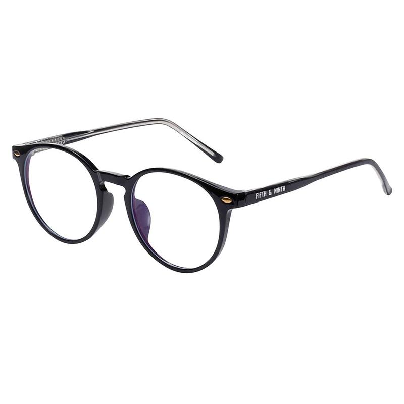 Chandler Blue Light Glasses with a stylish design and transparent travel case, perfect for eye protection.