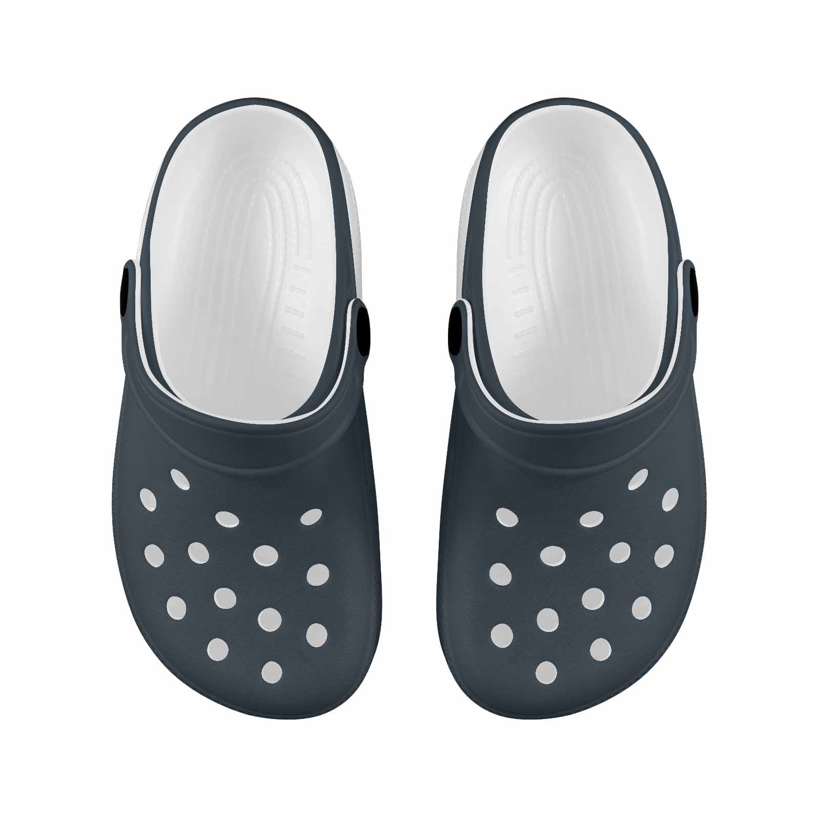 Charcoal Black Clogs for Youth featuring a slip-on design, breathable material, and cushioned sole for comfort and support.