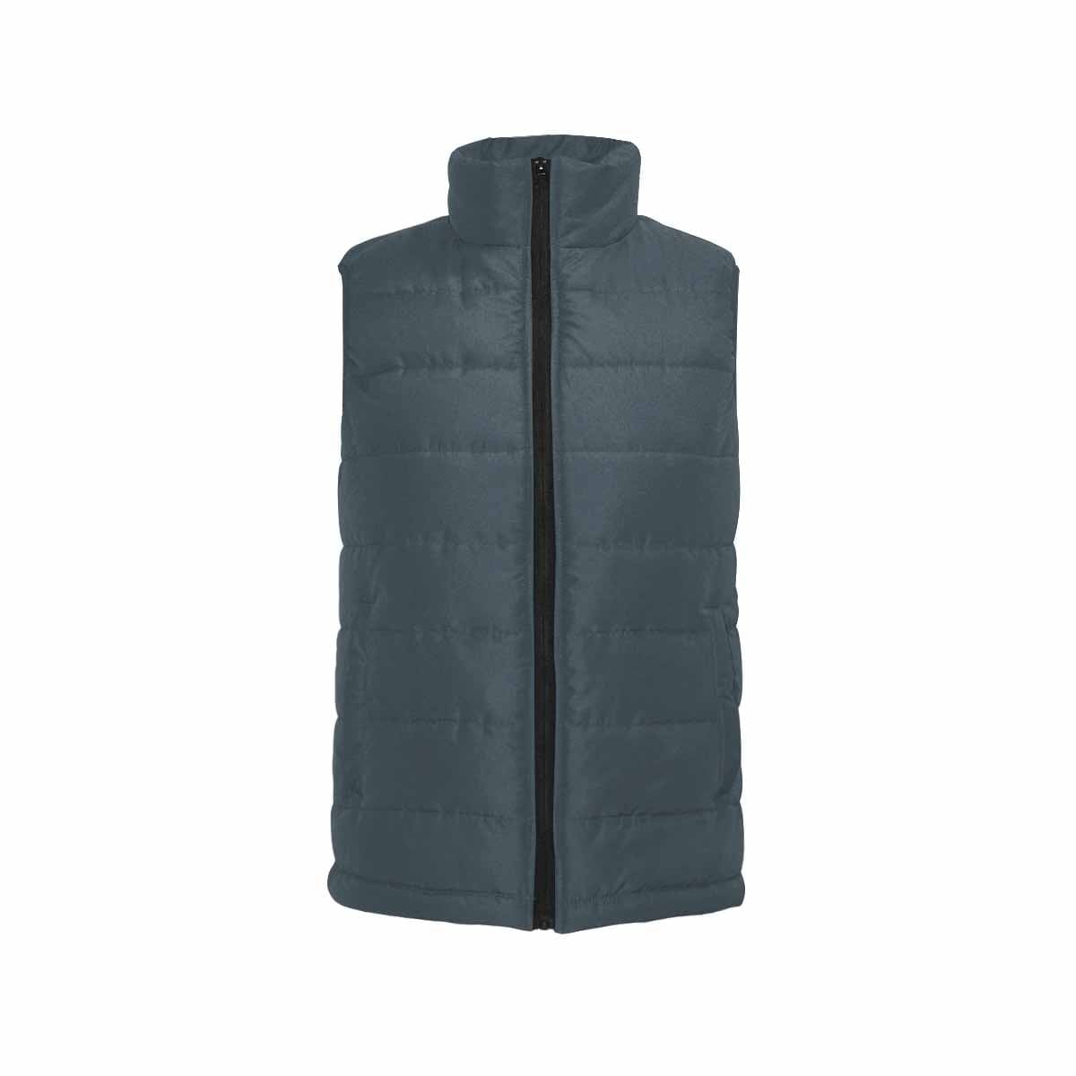 Charcoal Black Men's Padded Vest featuring a quilted design and zipper closure, perfect for layering in cool weather.