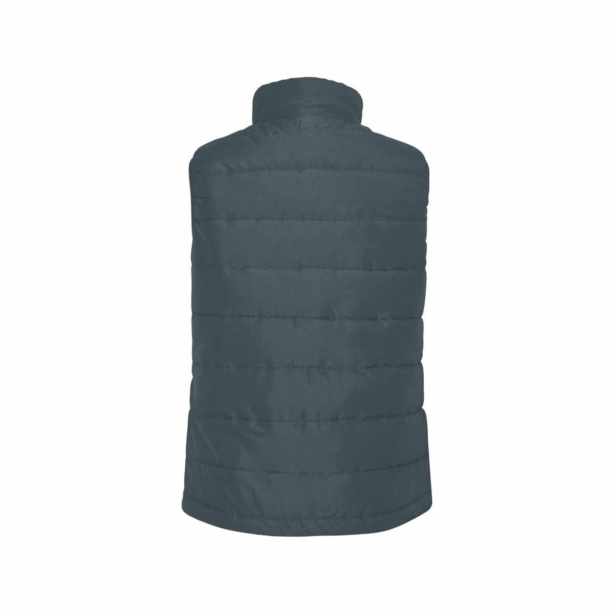 Charcoal Black Men's Padded Vest featuring a quilted design and zipper closure, perfect for layering in cool weather.