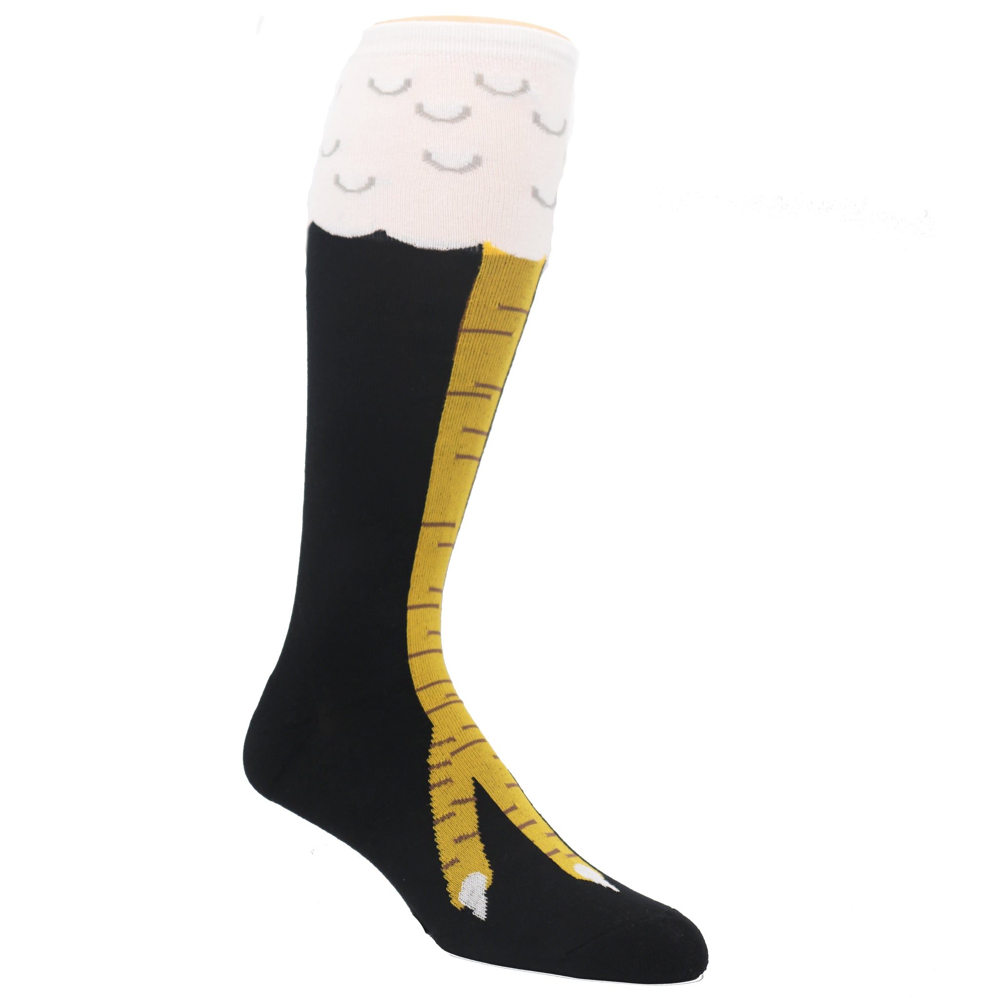 A pair of knee-high socks featuring a playful chicken leg design, perfect for fitness enthusiasts.