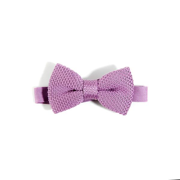 Children's purple knitted bow tie, featuring a stylish design suitable for ages 2-11, made from durable polyester.