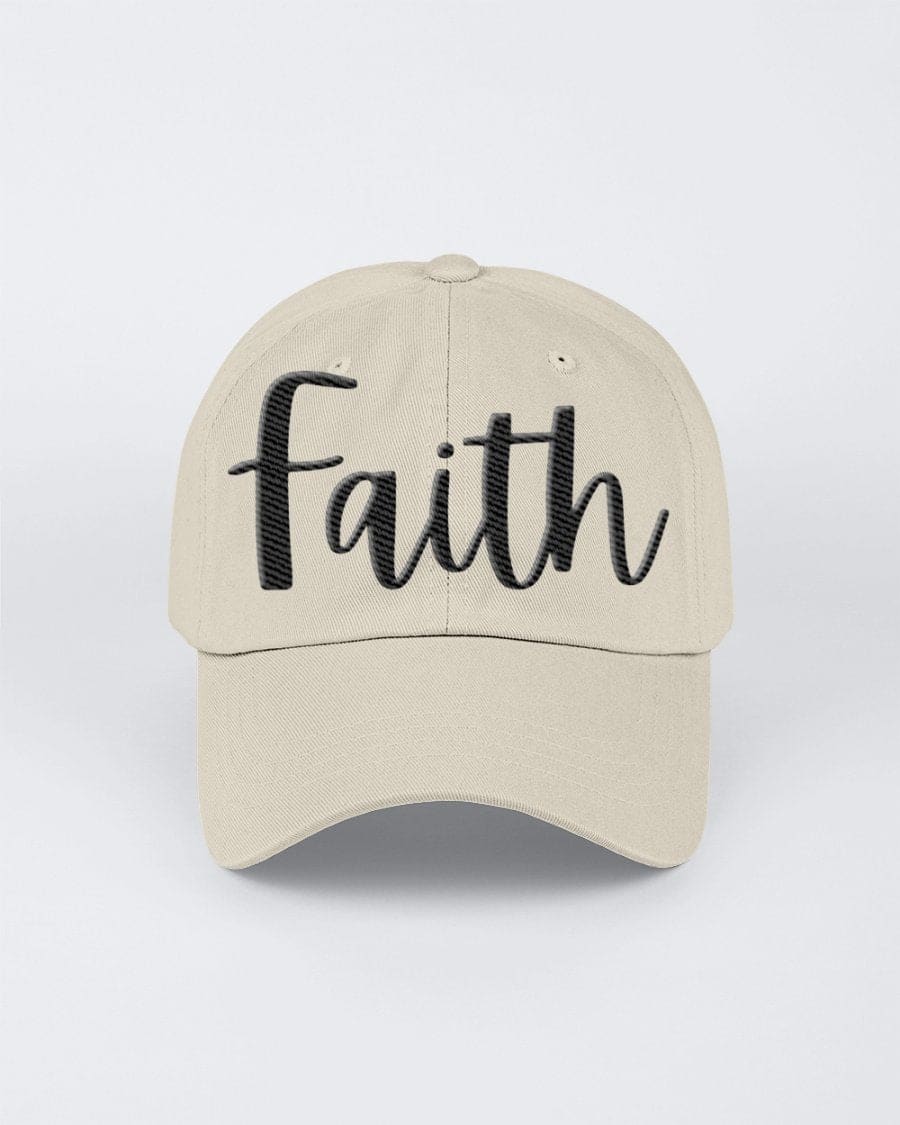 Chino Hat featuring Faith embroidered graphic design, made from brushed cotton twill with a low-profile fit.