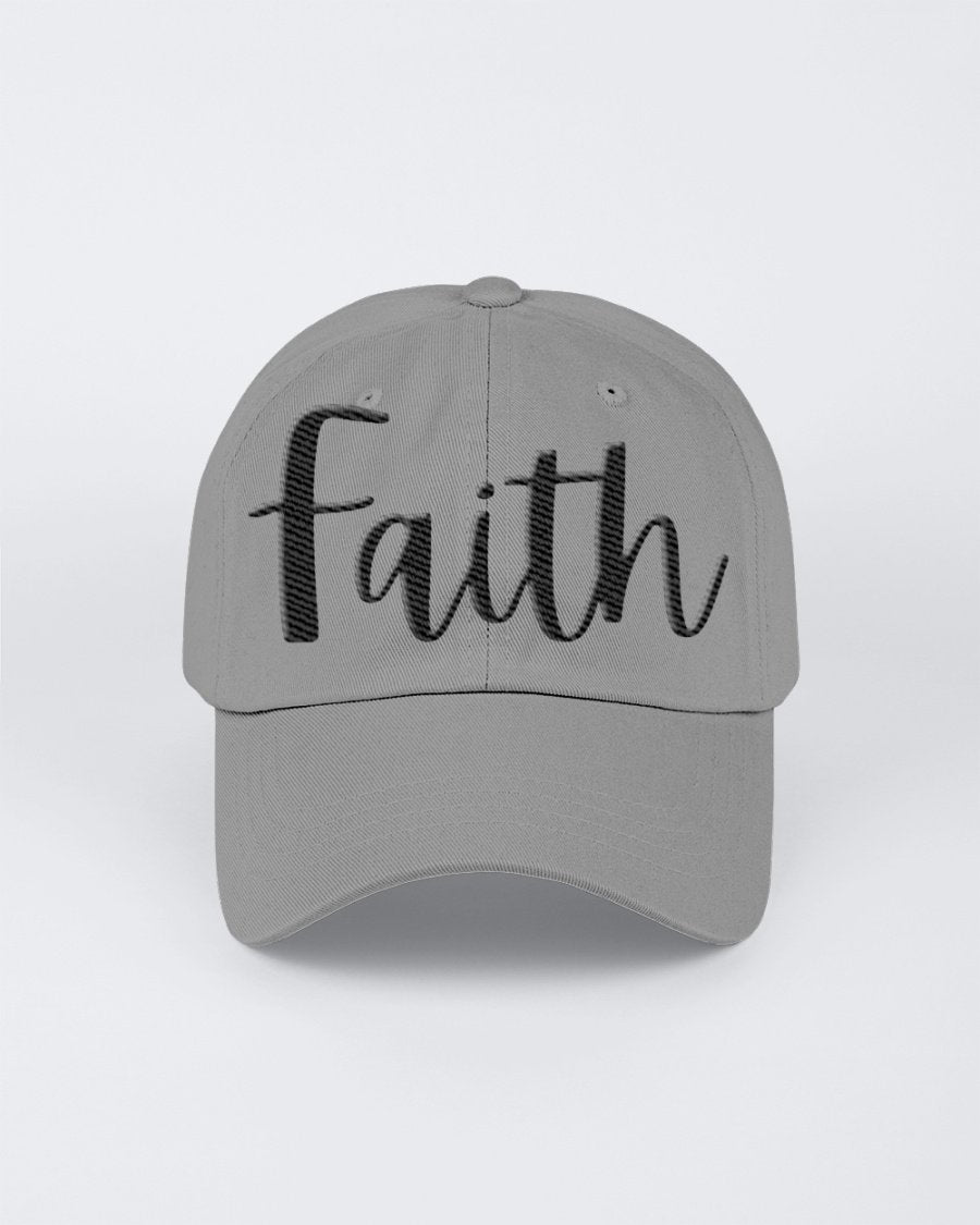 Chino Hat featuring Faith embroidered graphic design, made from brushed cotton twill with a low-profile fit.