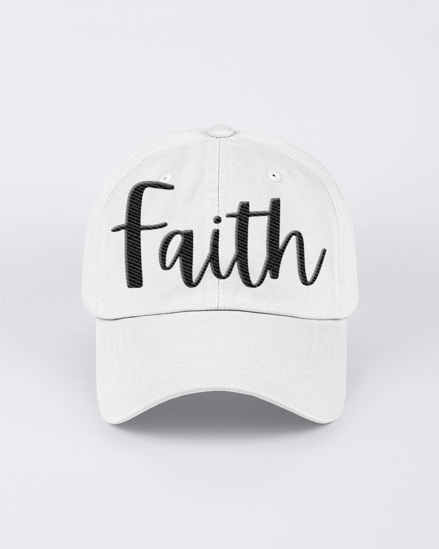 Chino Hat featuring Faith embroidered graphic design, made from brushed cotton twill with a low-profile fit.