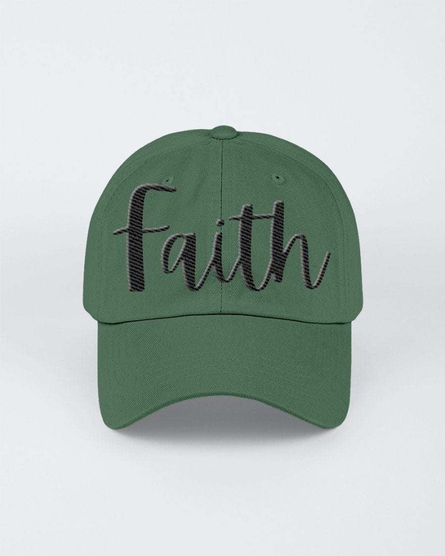 Chino Hat featuring Faith embroidered graphic design, made from brushed cotton twill with a low-profile fit.