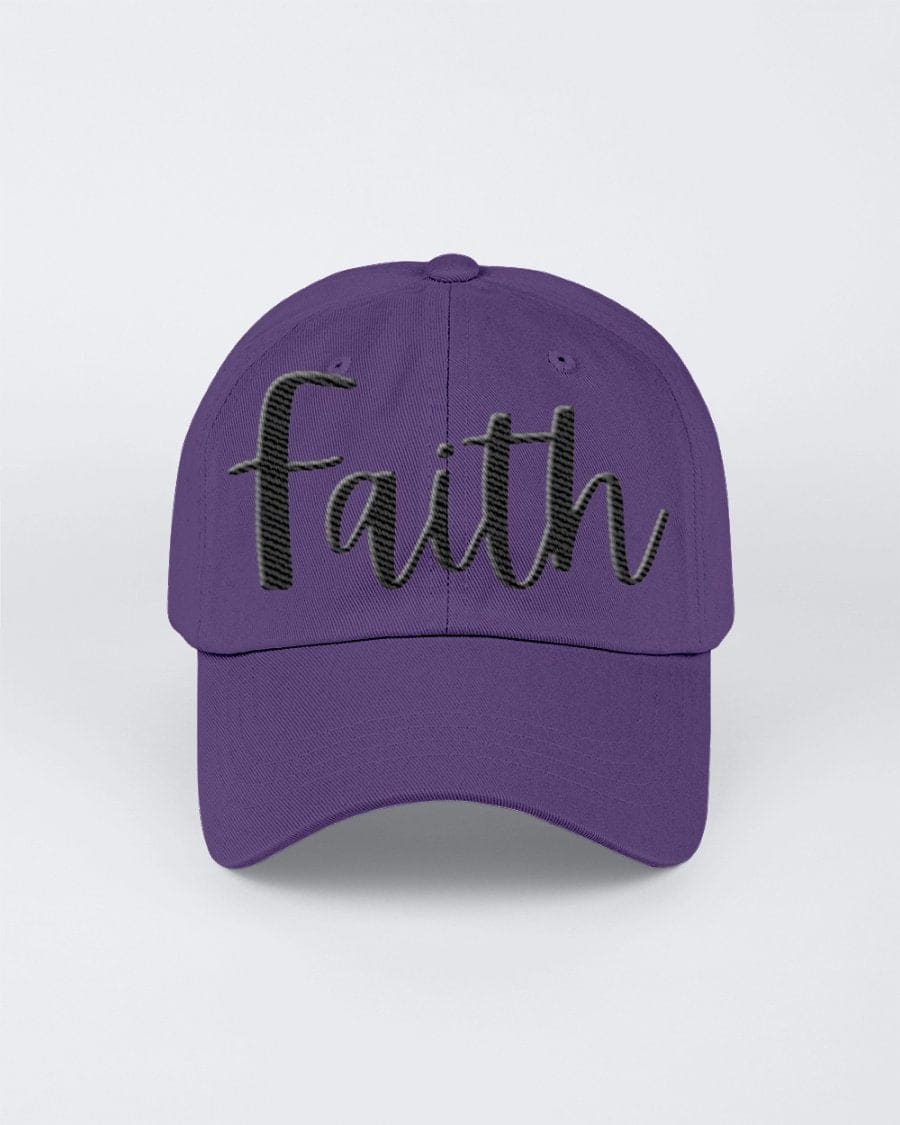 Chino Hat featuring Faith embroidered graphic design, made from brushed cotton twill with a low-profile fit.