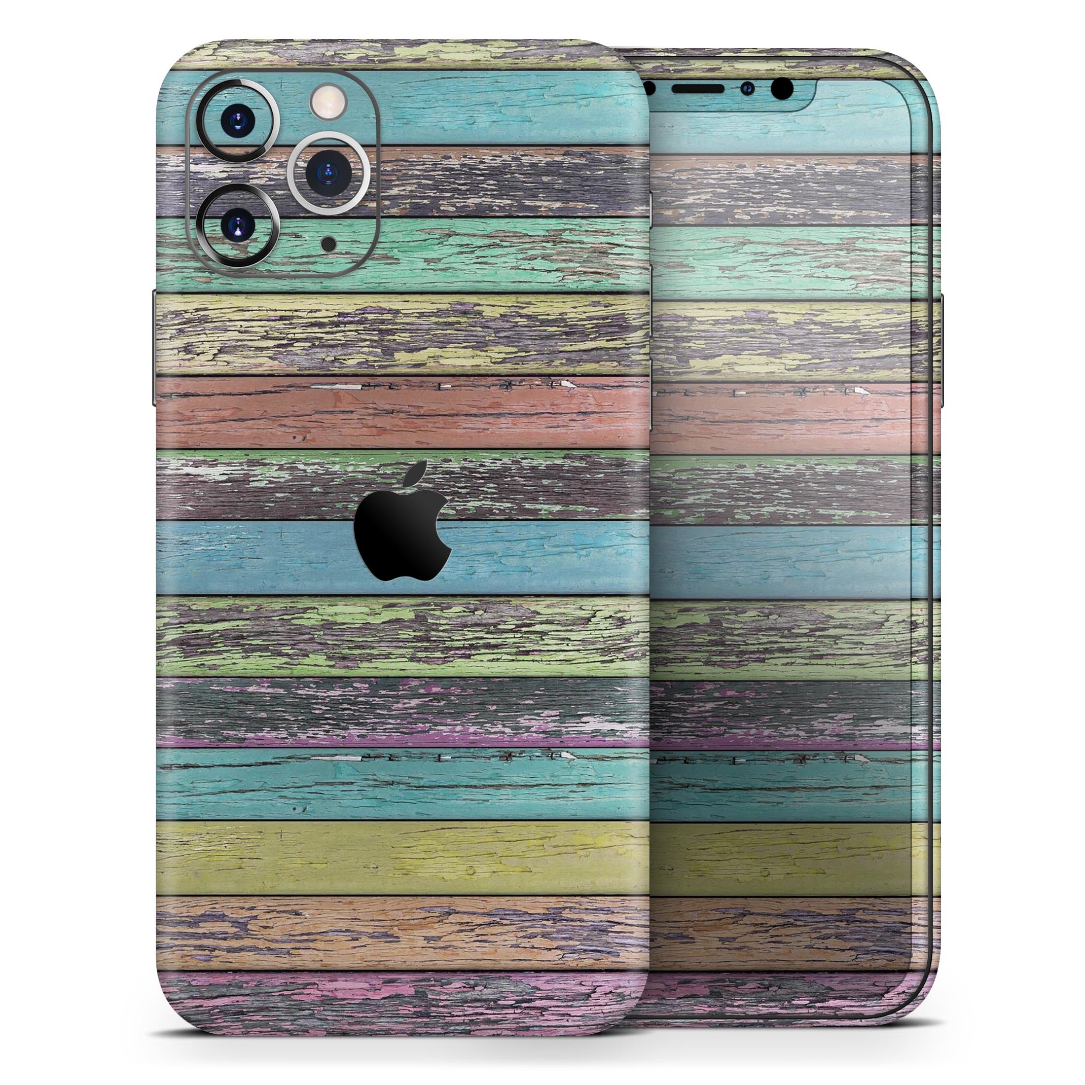 Chipped Pastel Paint Skin-Kit for Apple iPhone 11, showcasing a stylish design on a sleek device.