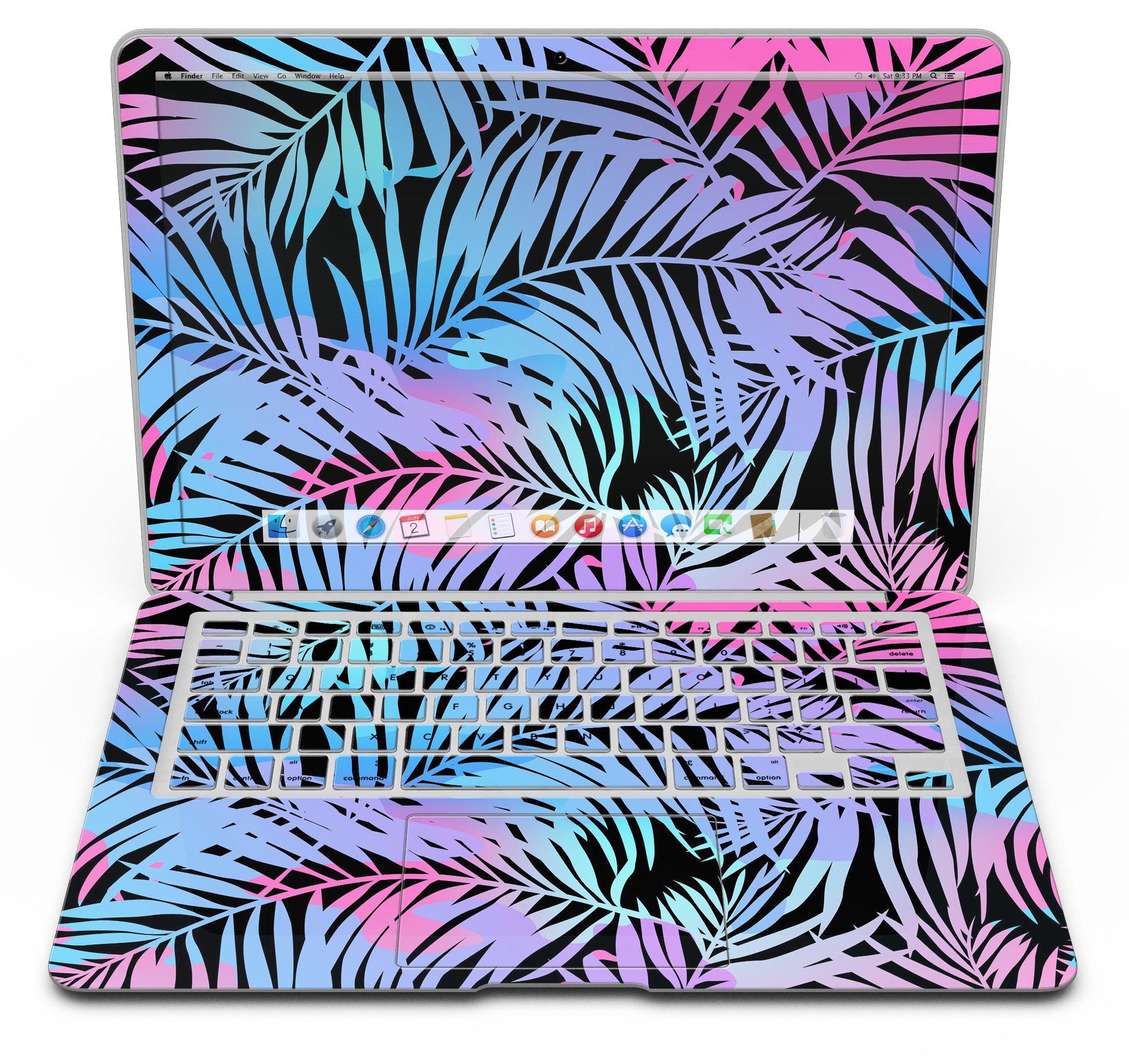 Chromatic Safari MacBook Air Skin Kit showcasing vibrant design and premium vinyl material.