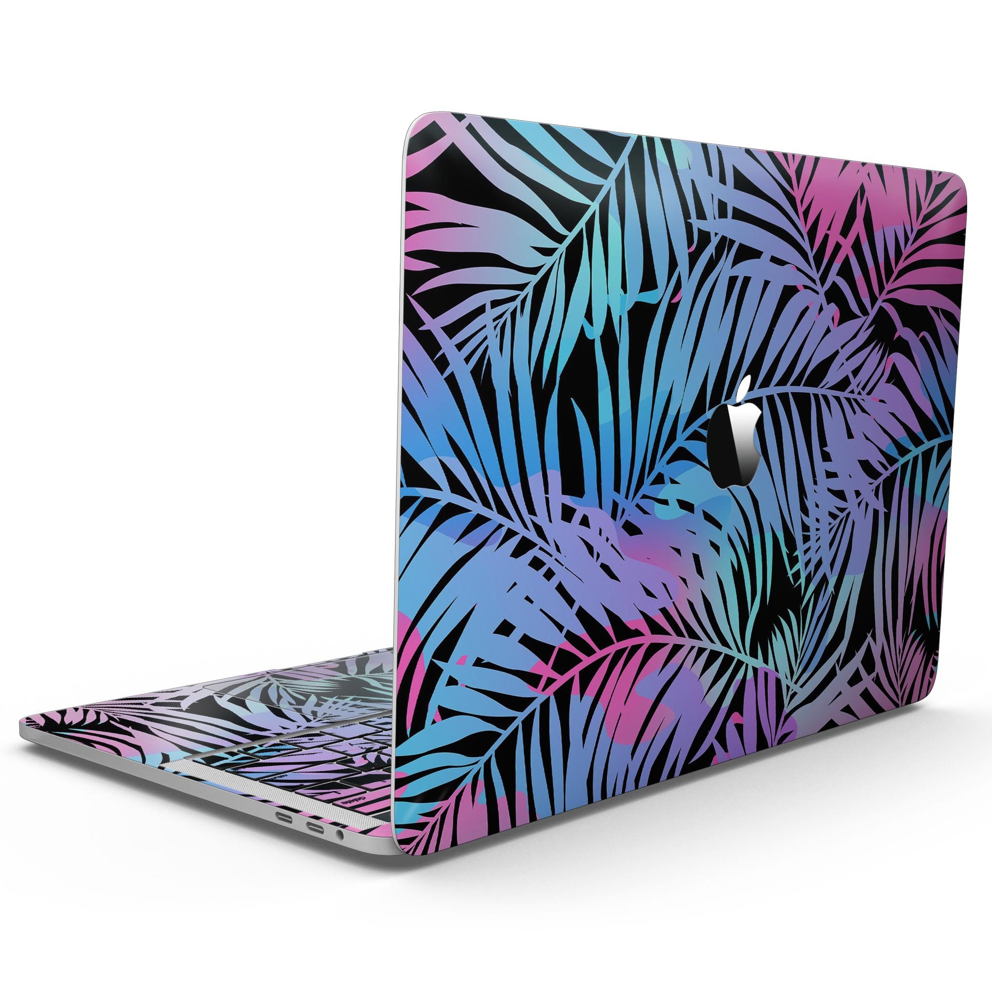 Chromatic Safari Skin Kit for MacBook Pro with Touch Bar, showcasing vibrant colors and textures on a sleek device.