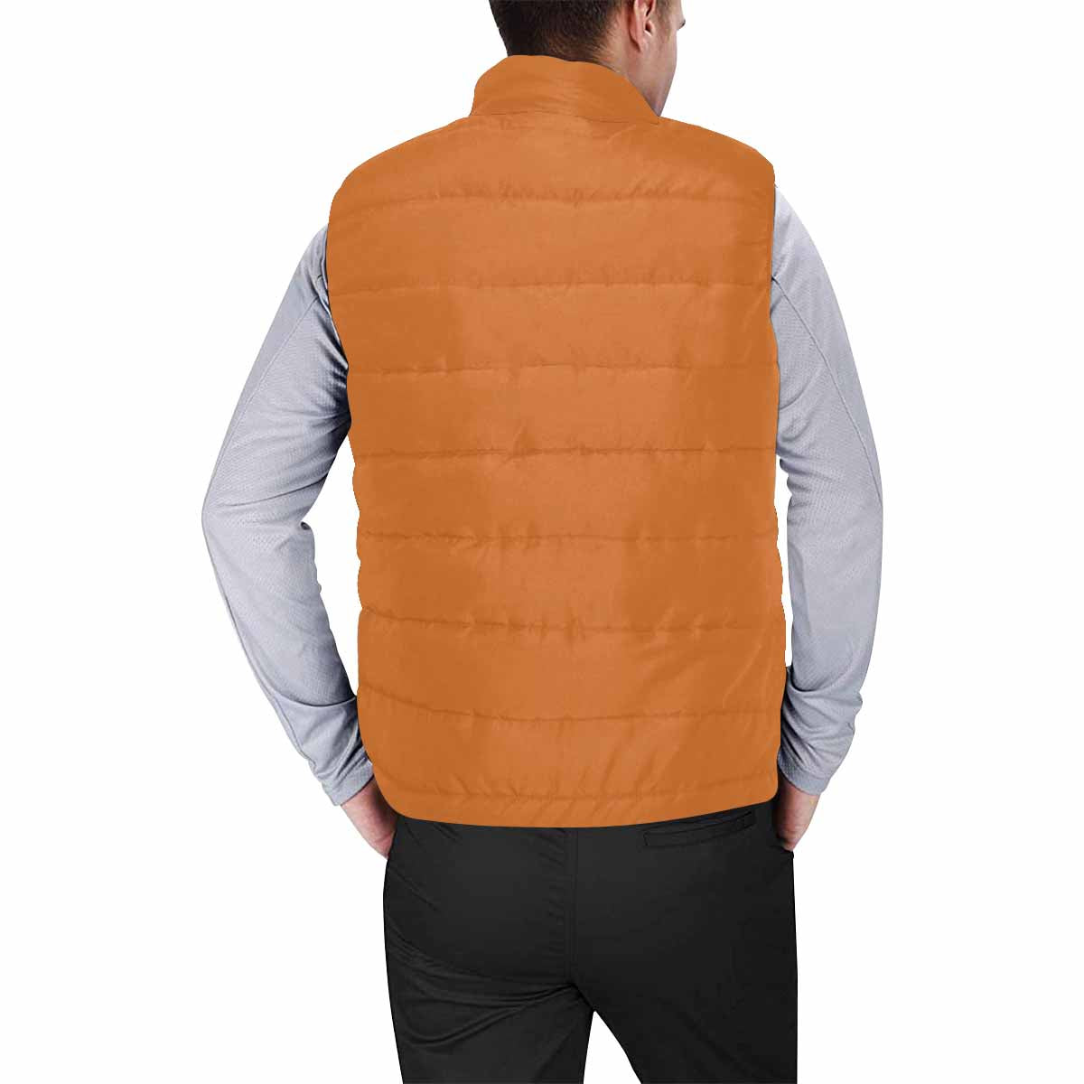 Cinnamon Brown Men's Padded Vest featuring a quilted design and zipper closure, perfect for layering in cool weather.