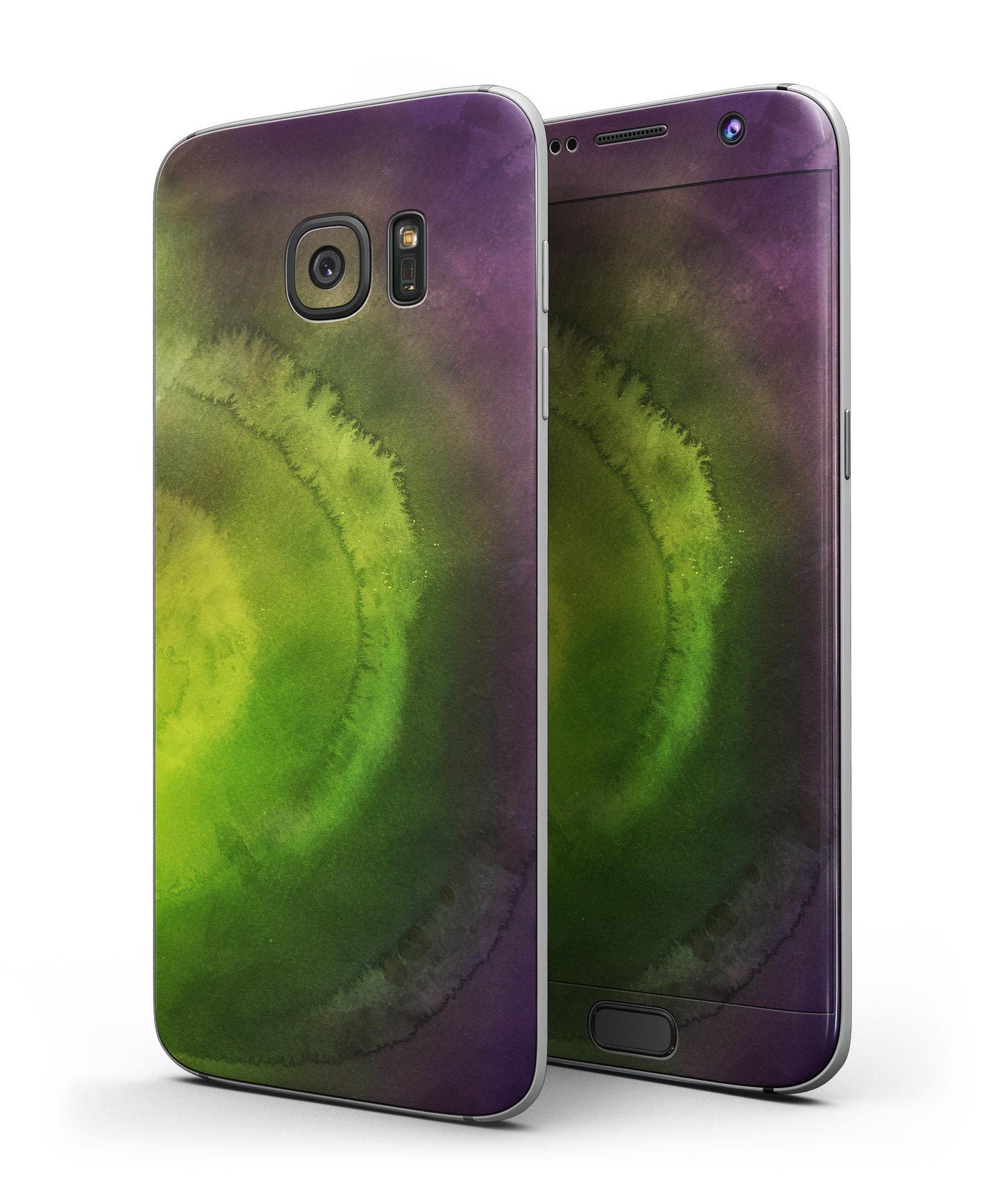 Circled Dark Absorbed Watercolor Texture skin for Samsung Galaxy S7, showcasing vibrant colors and a sleek design.