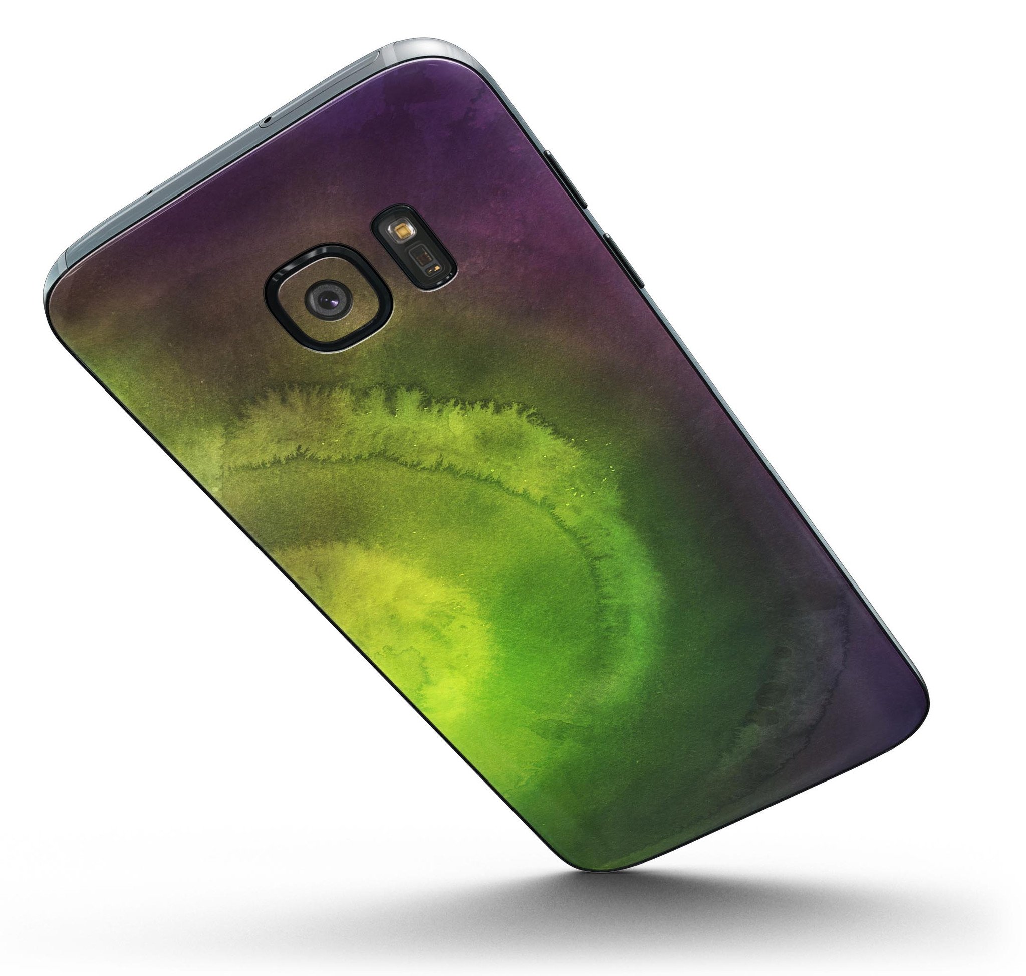 Circled Dark Absorbed Watercolor Texture skin for Samsung Galaxy S7, showcasing vibrant colors and a sleek design.