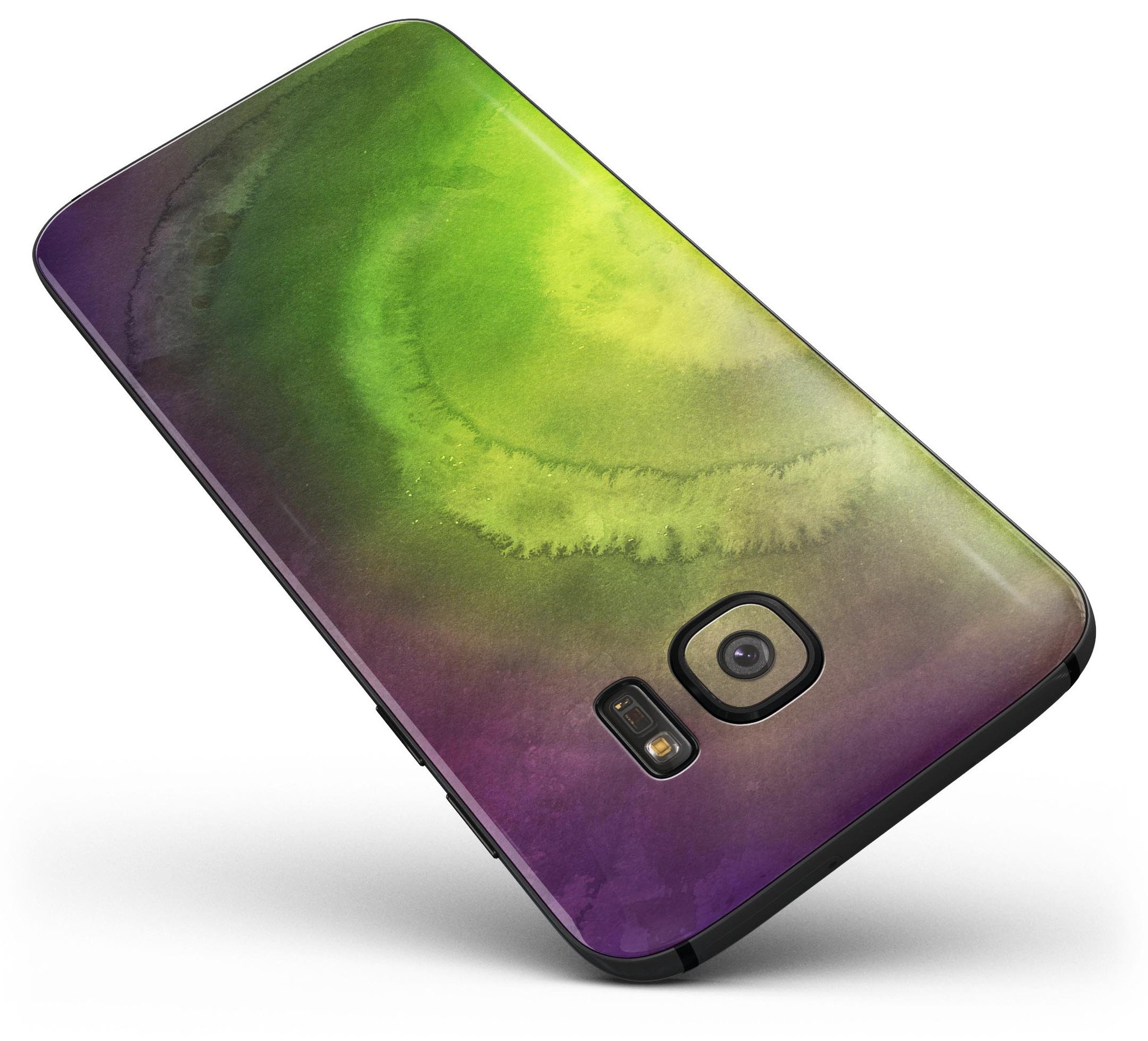 Circled Dark Absorbed Watercolor Texture skin for Samsung Galaxy S7, showcasing vibrant colors and a sleek design.