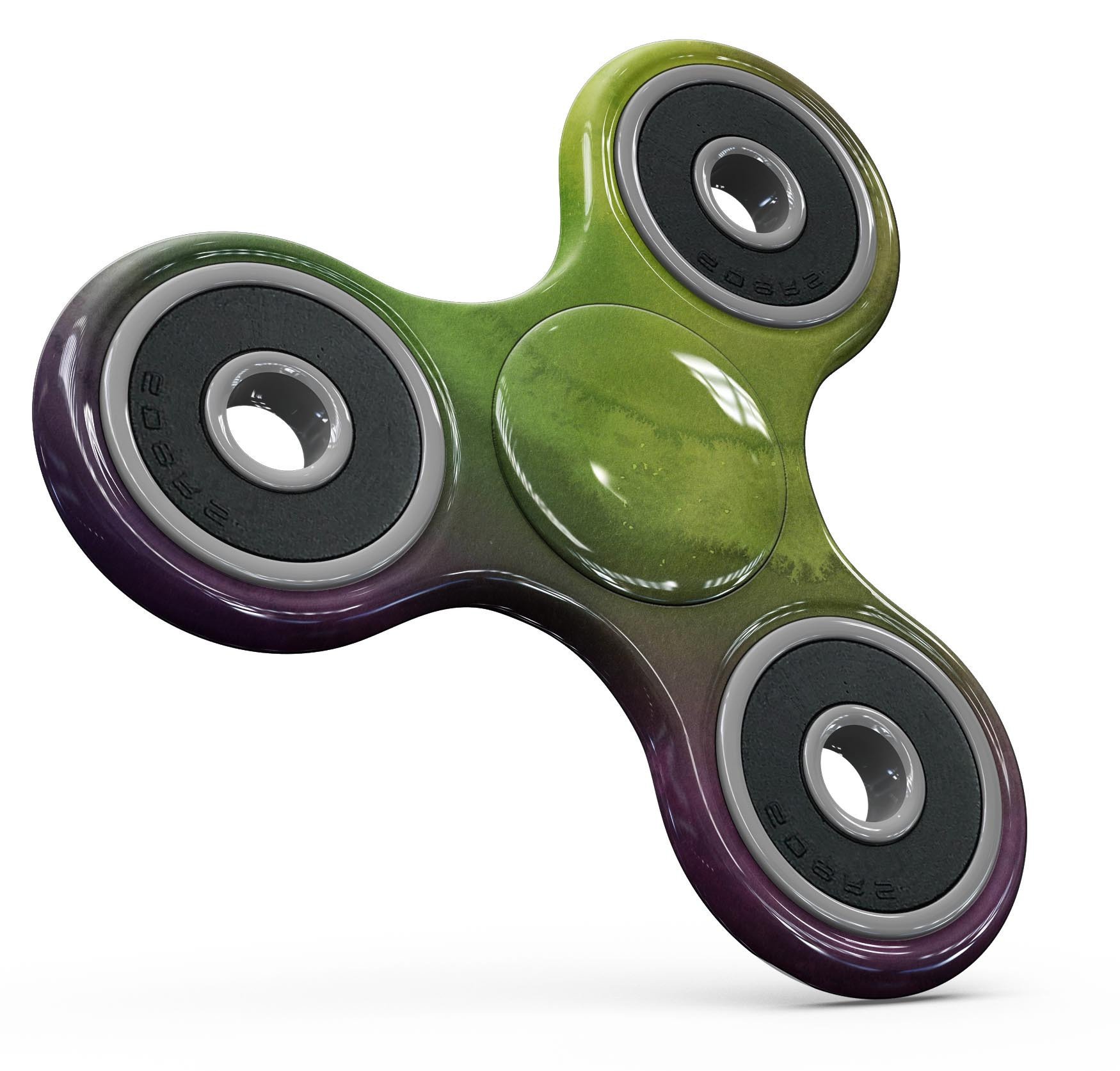 Circled Dark Absorbed Watercolor Texture skin for fidget spinner, showcasing vibrant colors and a smooth finish.