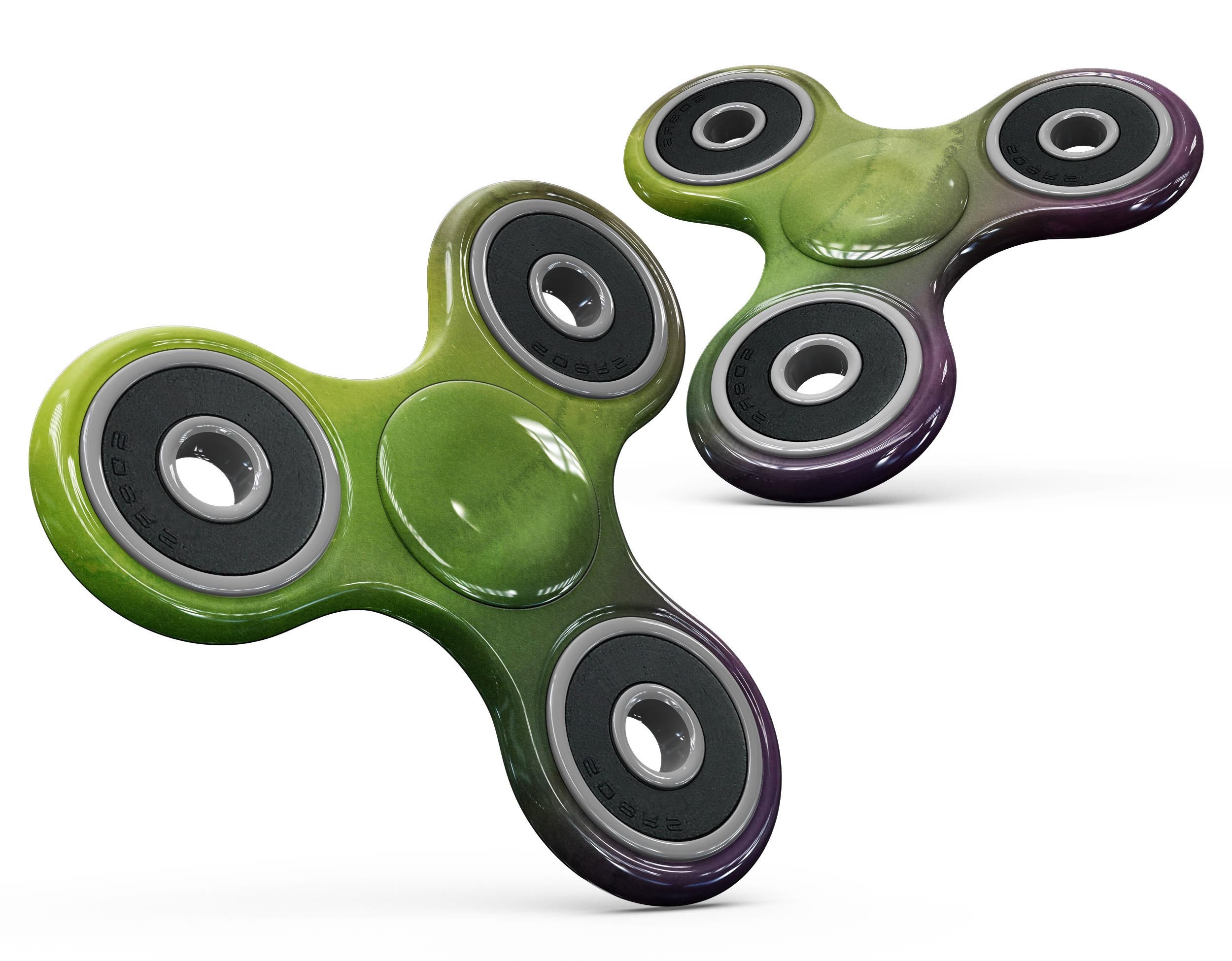 Circled Dark Absorbed Watercolor Texture skin for fidget spinner, showcasing vibrant colors and a smooth finish.