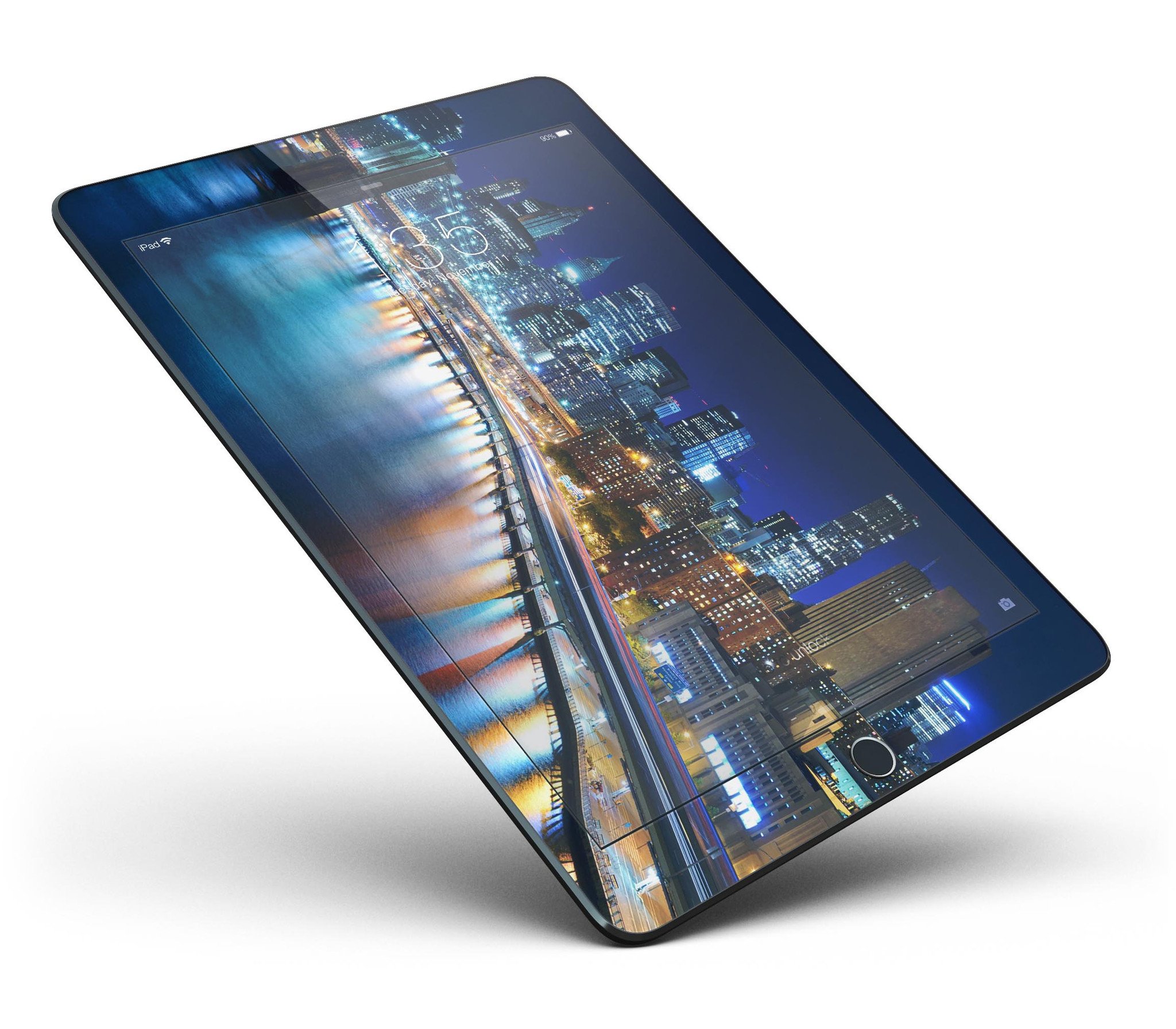 CityLife Blur Full Body Skin for iPad Pro, showcasing vibrant design and premium vinyl material.