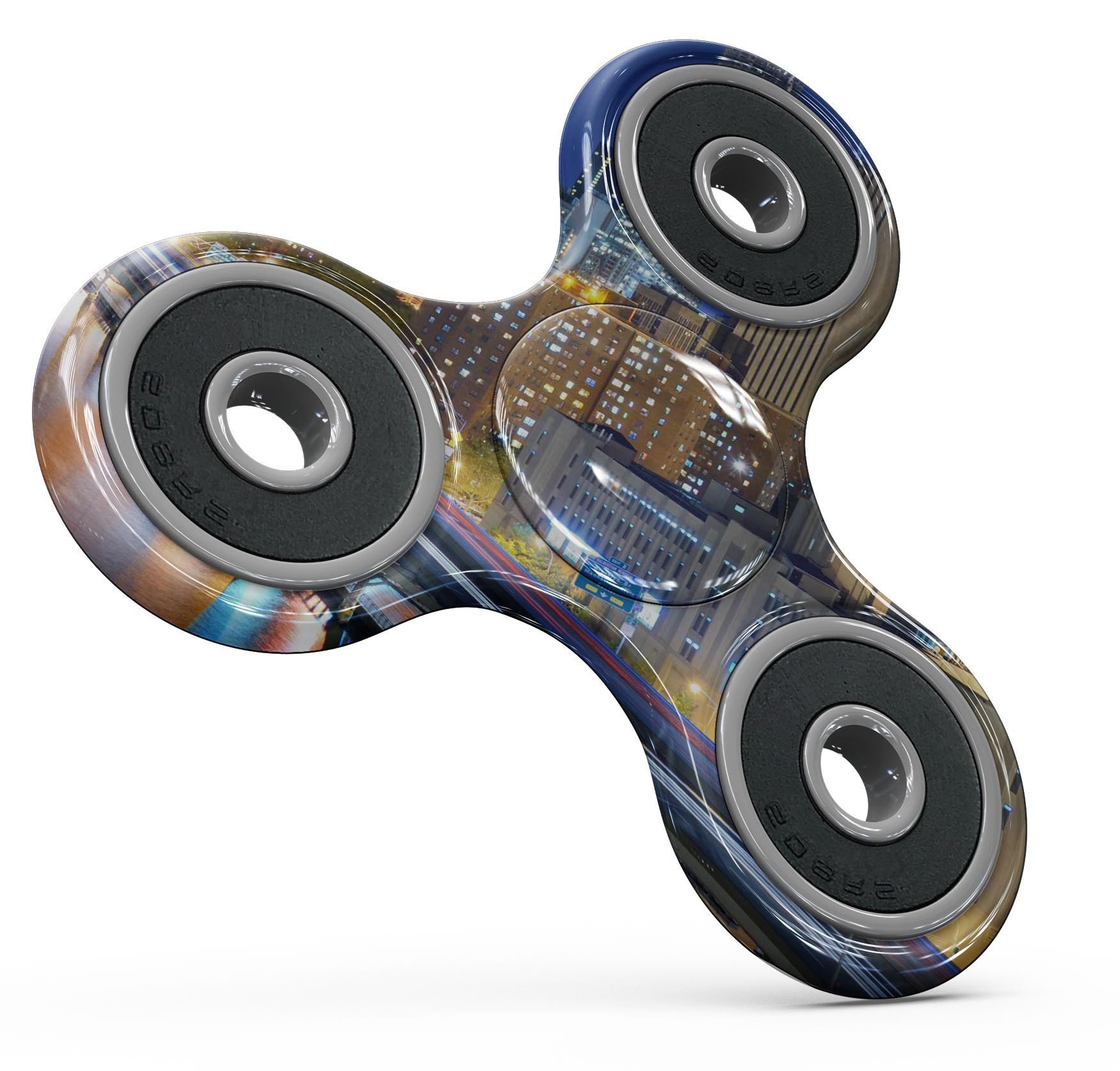 CityLife Blur Full-Body Fidget Spinner Skin-Kit showcasing vibrant design and premium vinyl material for protection.