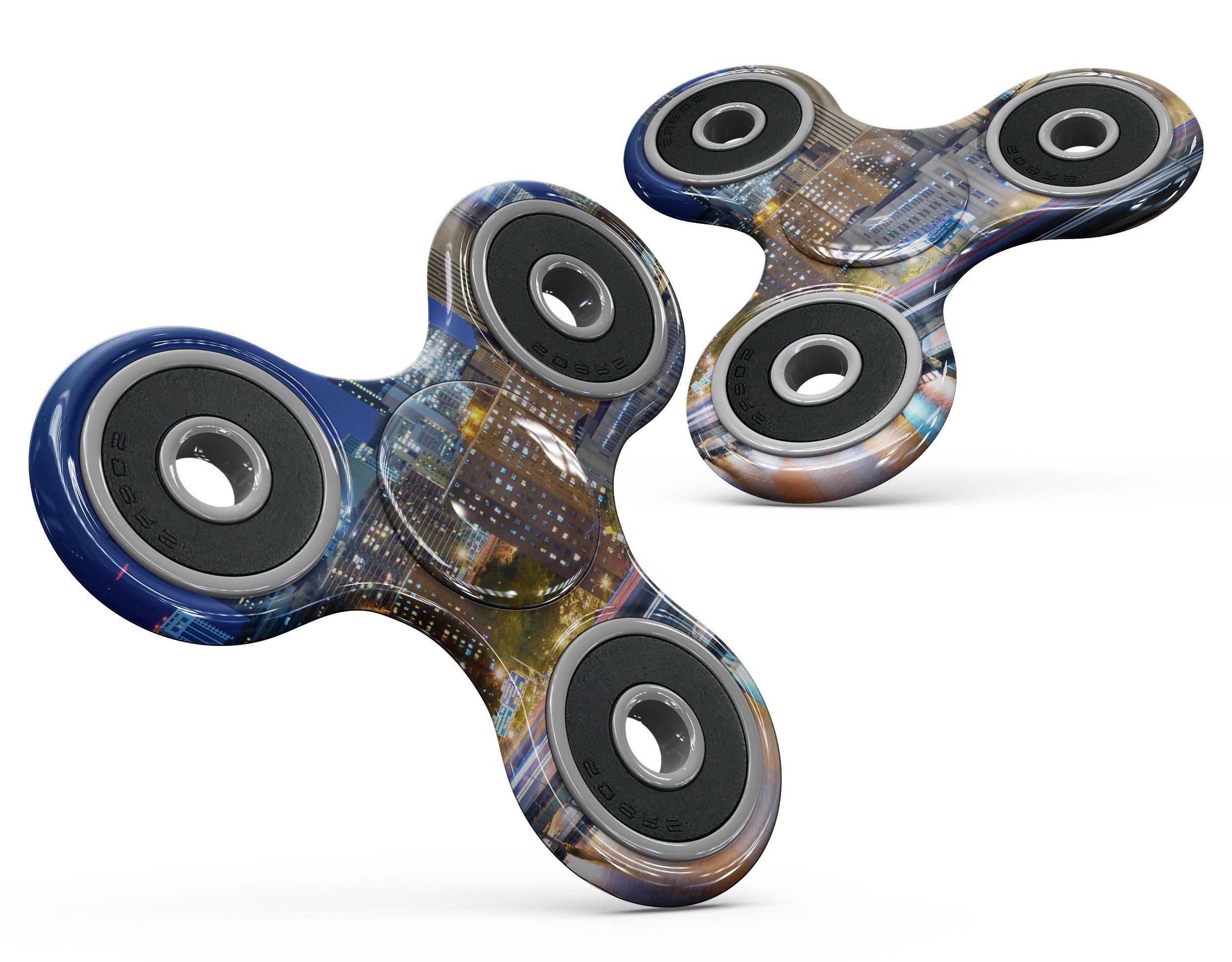 CityLife Blur Full-Body Fidget Spinner Skin-Kit showcasing vibrant design and premium vinyl material for protection.