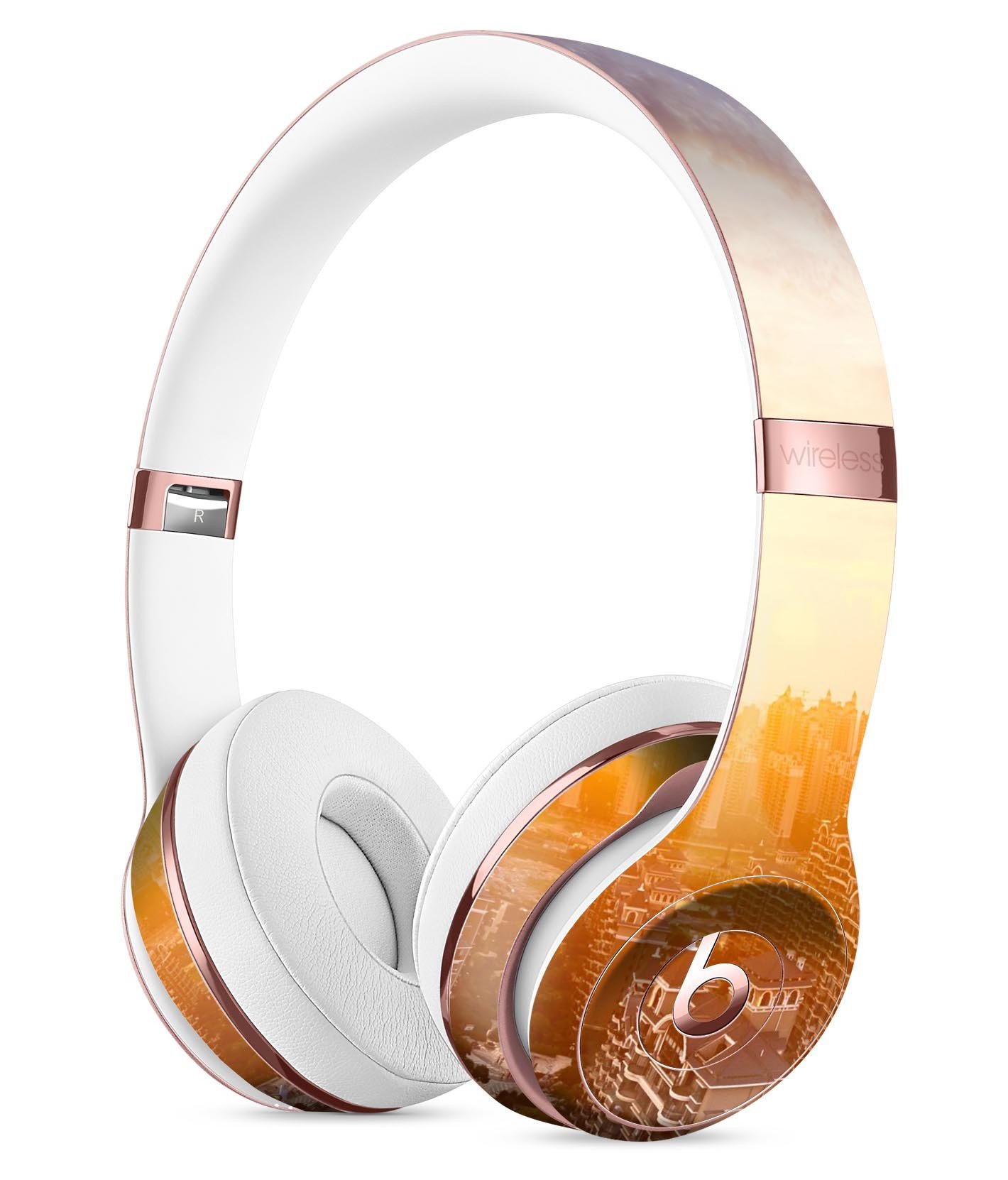 Cityscape at Sunset Full-Body Skin Kit for Beats by Dre Solo 3, showcasing vibrant colors and a sleek design.