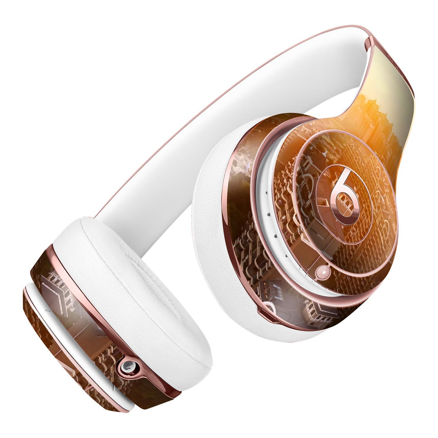 Cityscape at Sunset Full-Body Skin Kit for Beats by Dre Solo 3, showcasing vibrant colors and a sleek design.