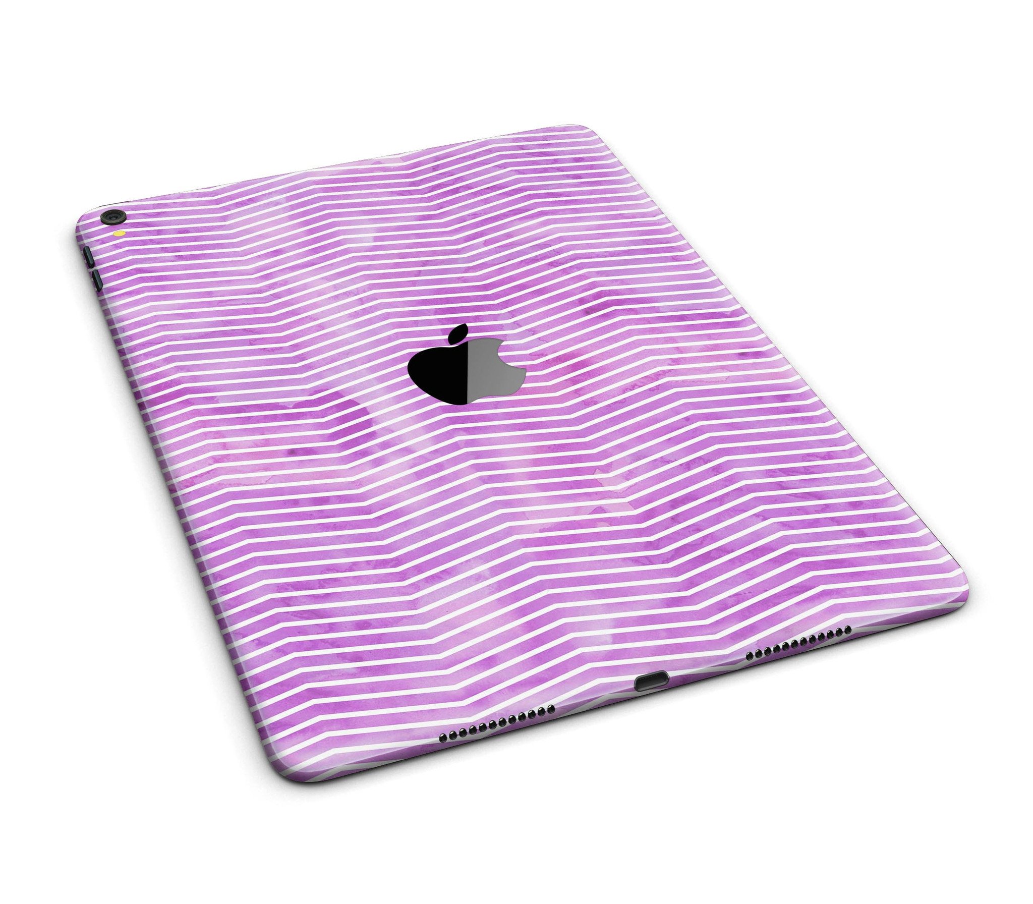 Clouded Purple Grunge Over White Chevron Full Body Skin for iPad, showcasing vibrant colors and stylish design.