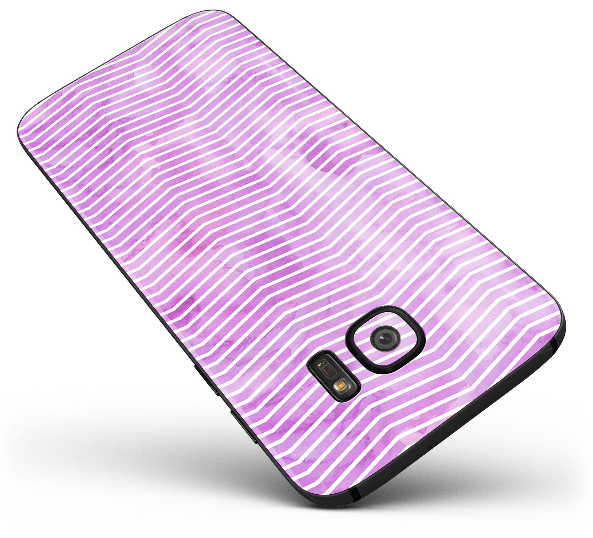 Clouded Purple Grunge skin kit for Samsung Galaxy S7/S7 Edge, showcasing vibrant colors and stylish chevron pattern.