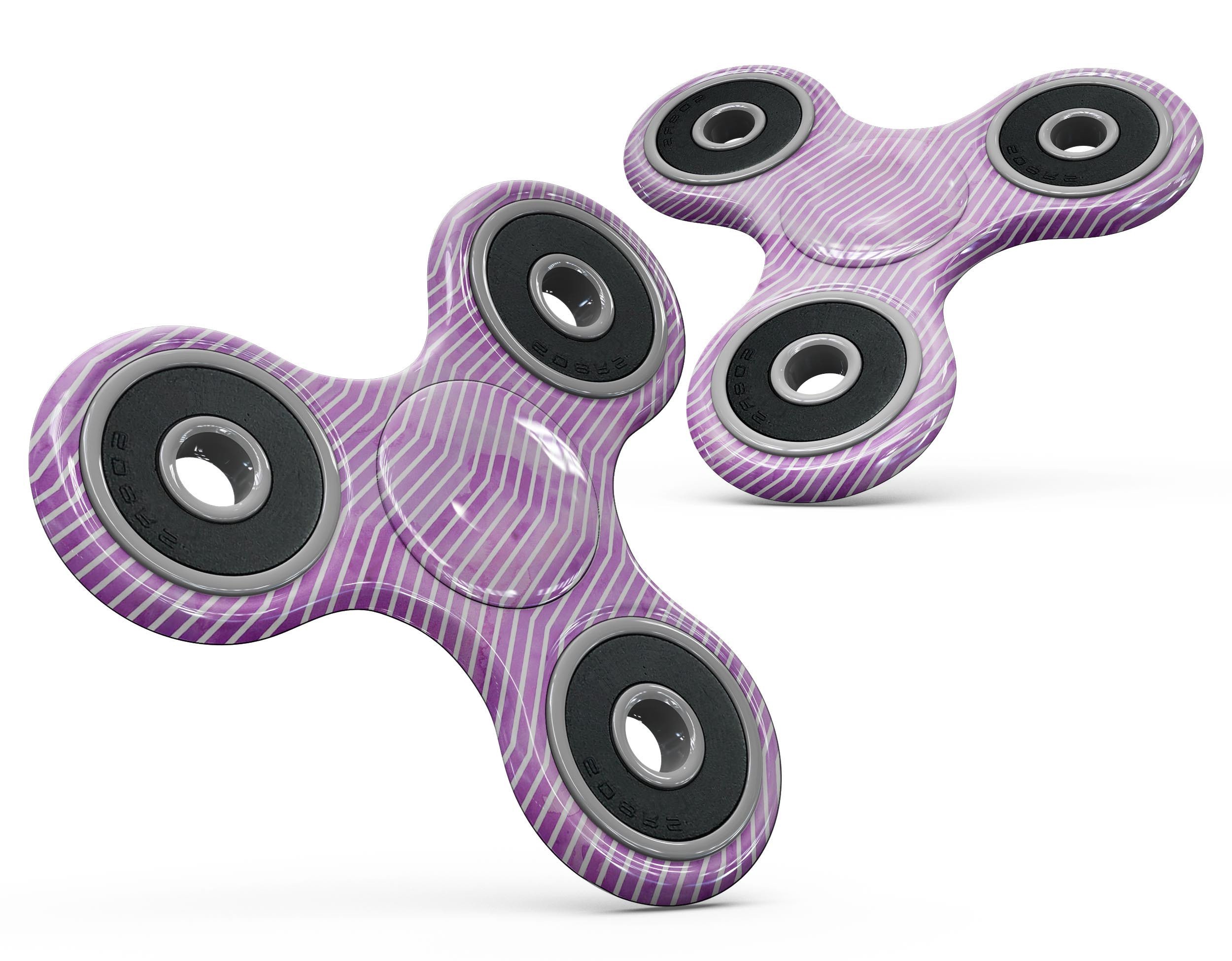 Clouded Purple Grunge skin for fidget spinner featuring a white chevron pattern, showcasing vibrant colors and a stylish design.