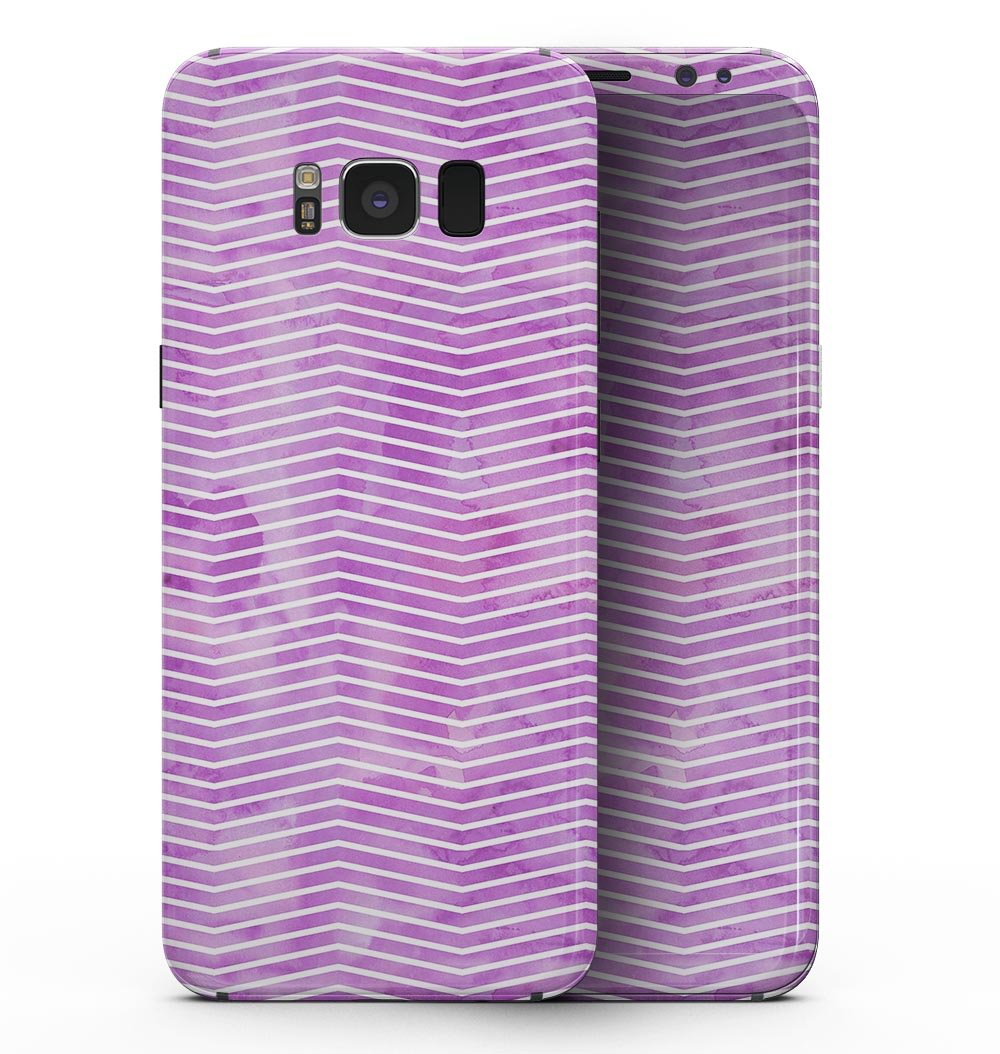 Clouded Purple Grunge skin for Samsung Galaxy S8, featuring a stylish chevron pattern.