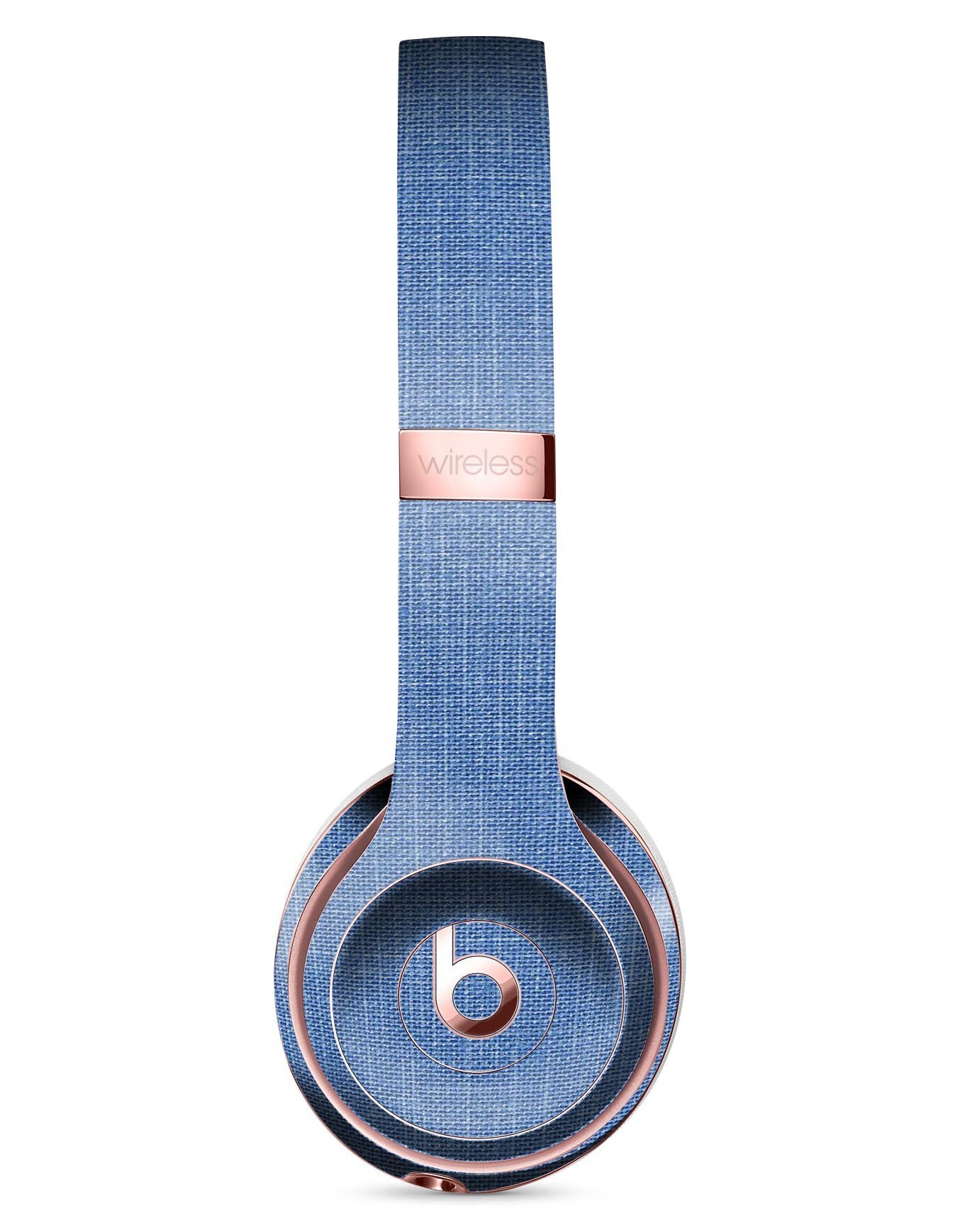 Cobalt scratched fabric skin kit for Beats by Dre Solo 3 Wireless Headphones, showcasing a stylish design and premium vinyl material.