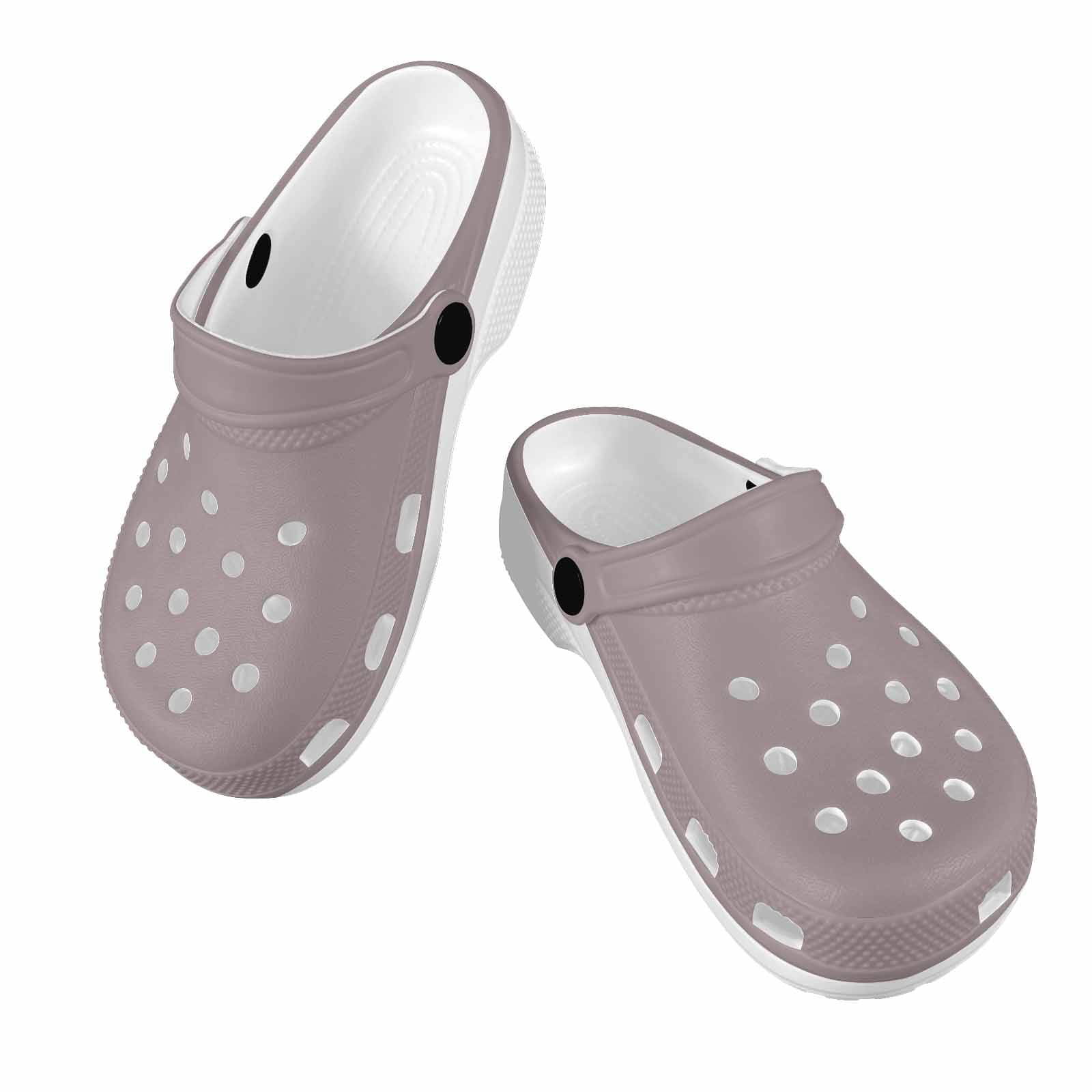 Coffee brown clogs designed for youth, featuring a slip-on design and cushioned sole for comfort and support.