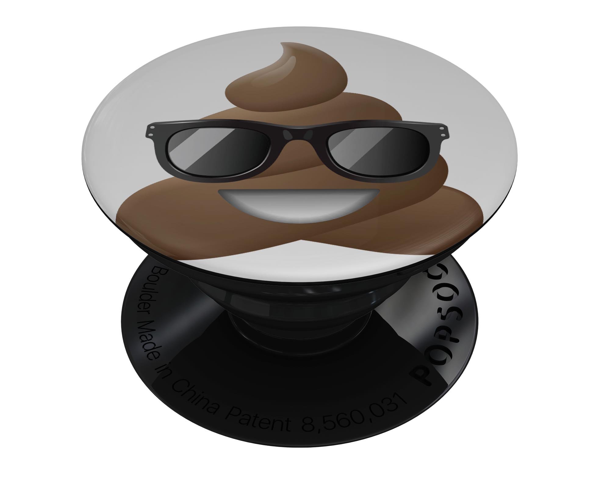 Cool Poop Emoticon Emoji Skin Kit for PopSockets, featuring a fun design on a premium vinyl material.