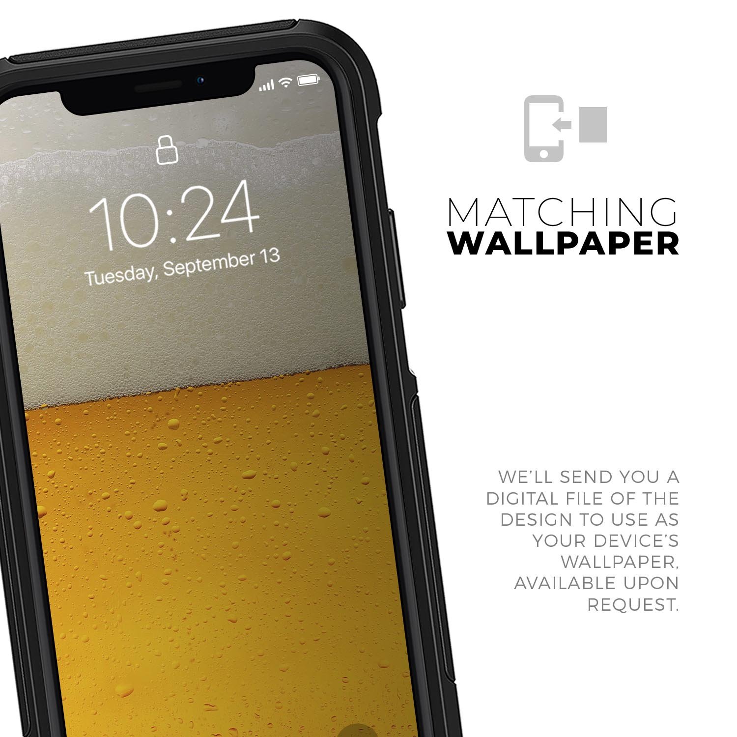 Cold Beer Skin Kit for iPhone OtterBox Cases featuring vibrant graphics and ultra-thin protection.