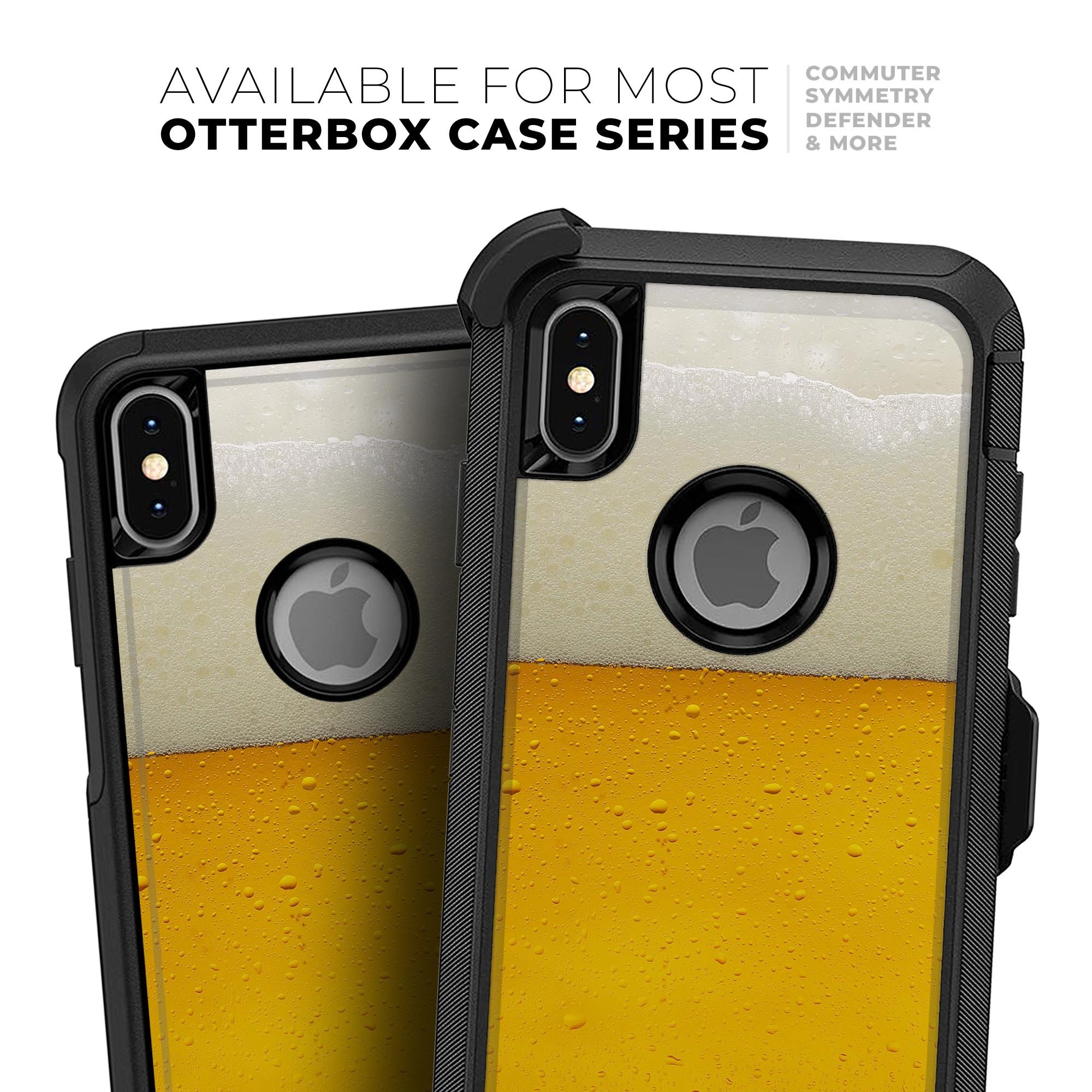 Cold Beer Skin Kit for iPhone OtterBox Cases featuring vibrant graphics and ultra-thin protection.