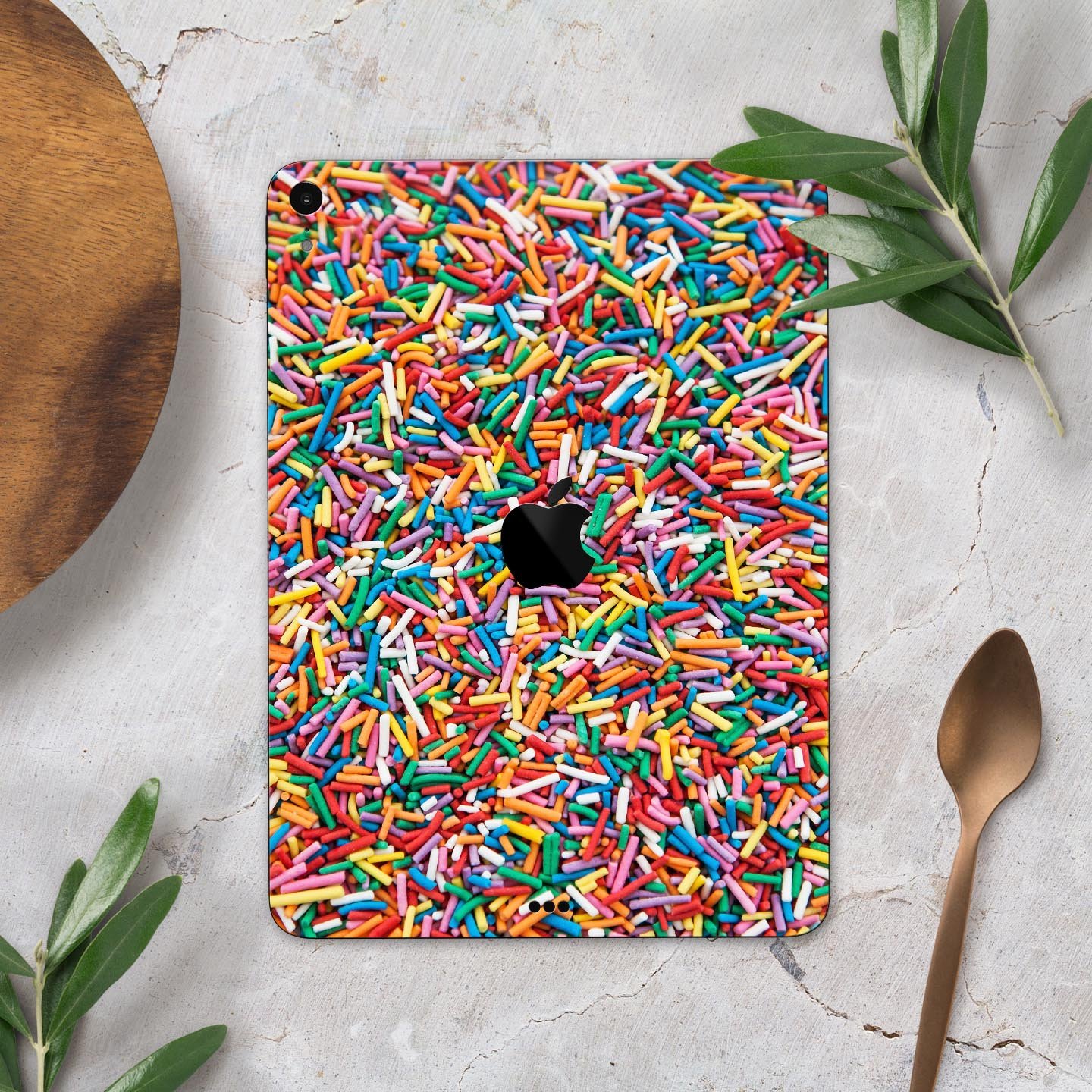 Colorful Candy Sprinkles Full Body Skin Decal for Apple iPad Pro, showcasing vibrant colors and a sleek design.