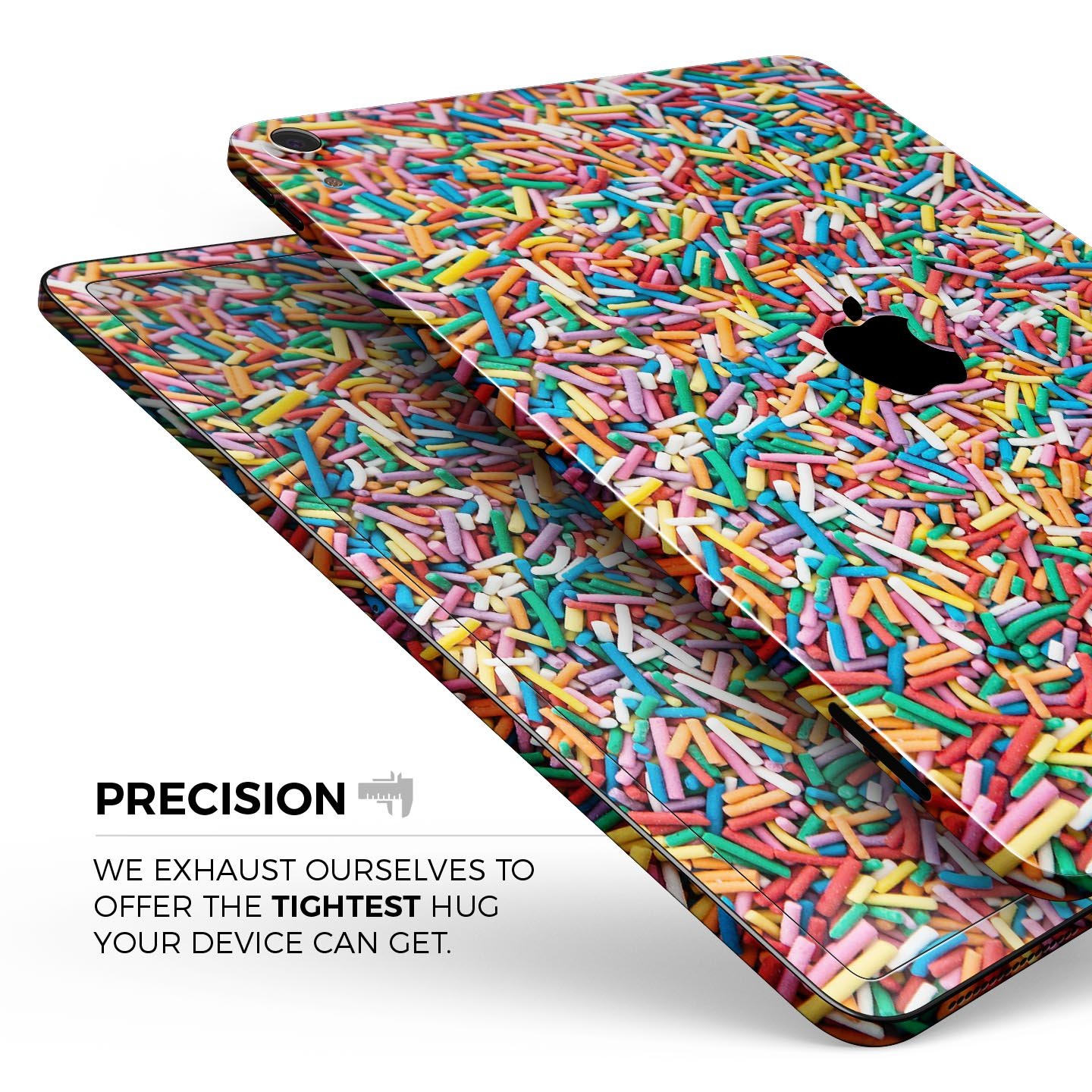 Colorful Candy Sprinkles Full Body Skin Decal for Apple iPad Pro, showcasing vibrant colors and a sleek design.