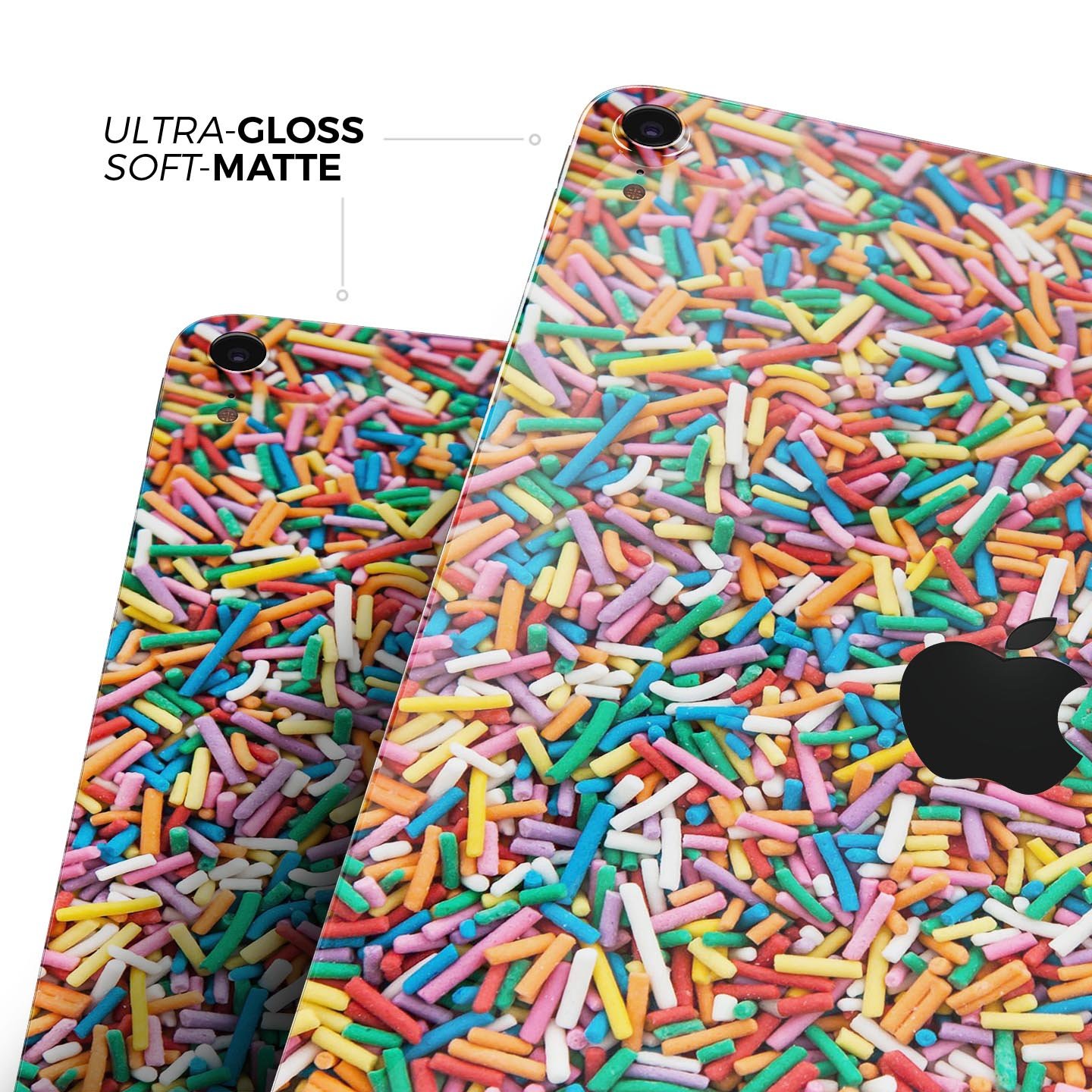 Colorful Candy Sprinkles Full Body Skin Decal for Apple iPad Pro, showcasing vibrant colors and a sleek design.