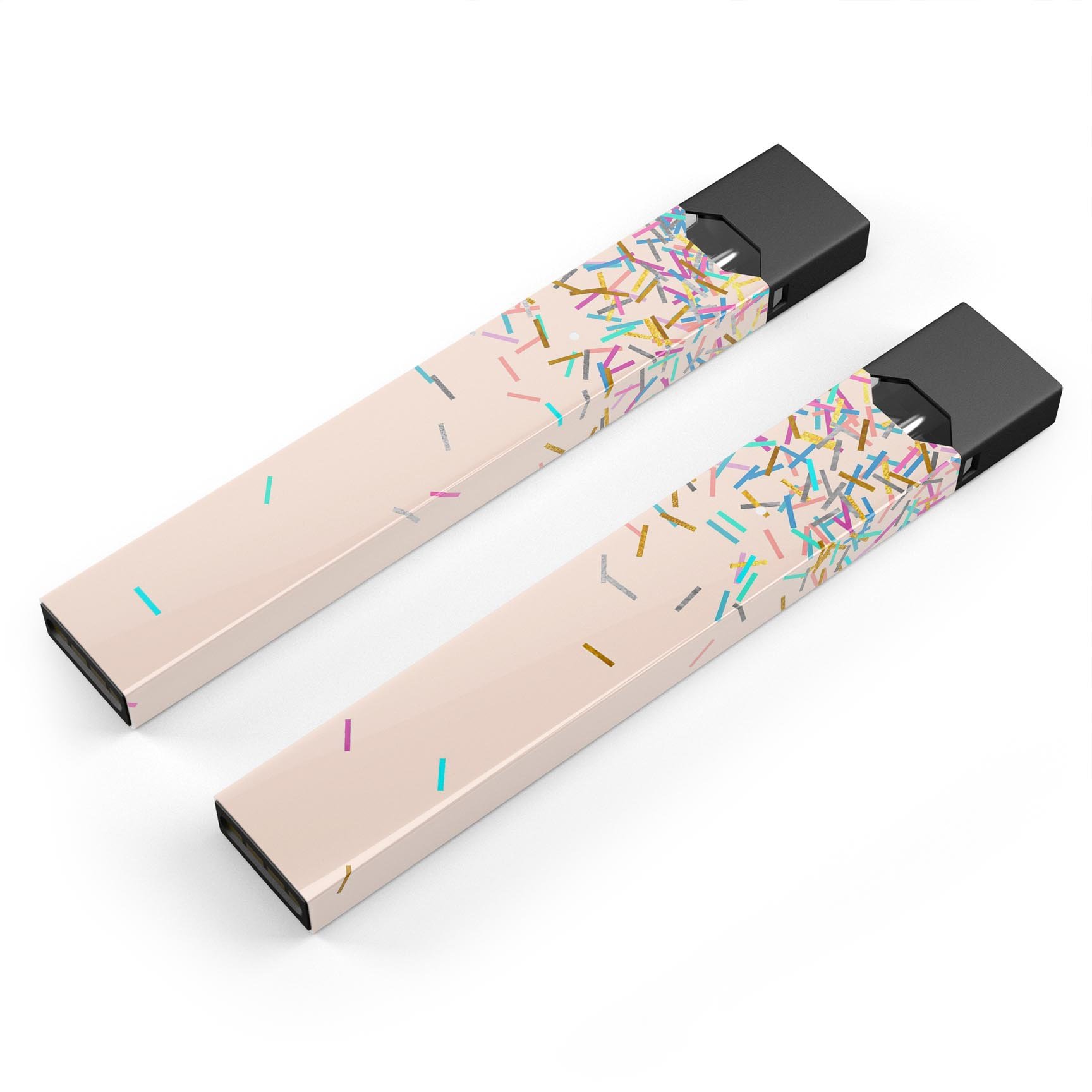 Colorful Candy Sticks Over Apricot decal skin for JUUL vaping device, showcasing vibrant colors and a playful design.