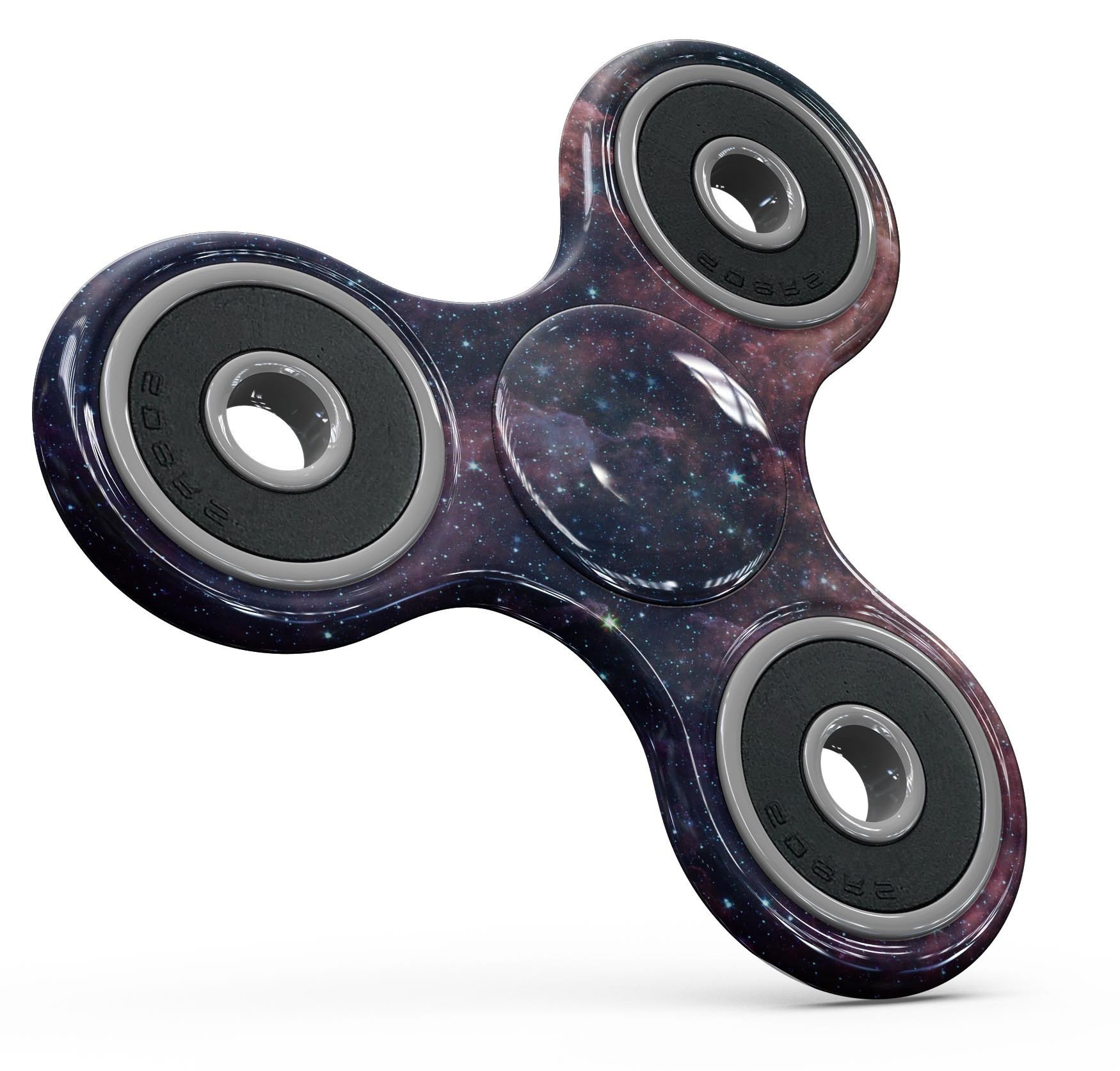 Colorful Deep Space Nebula Full-Body Fidget Spinner Skin-Kit showcasing vibrant cosmic design on premium vinyl material.