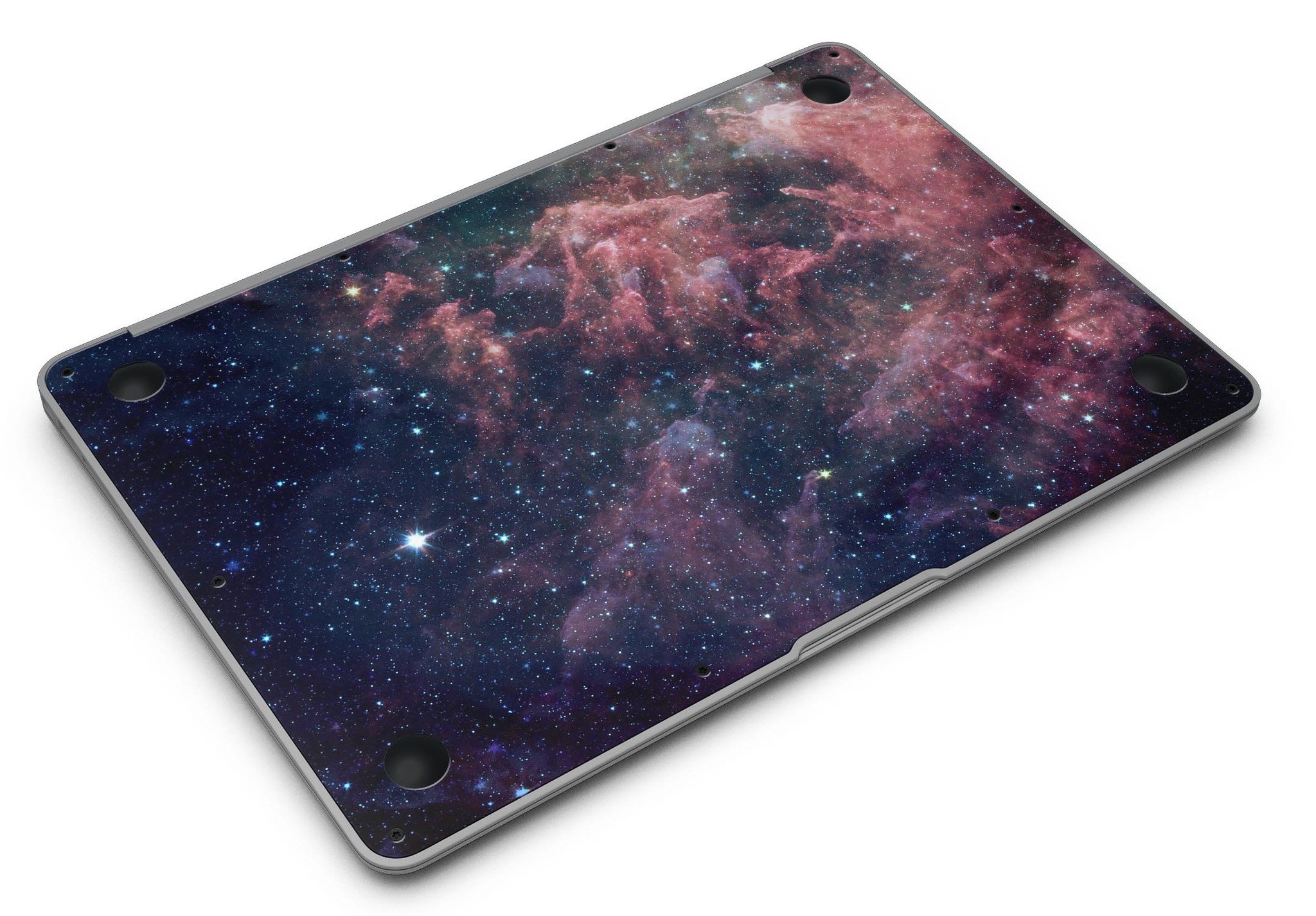 Colorful Deep Space Nebula skin kit for MacBook Air, showcasing vibrant cosmic design and premium vinyl material.