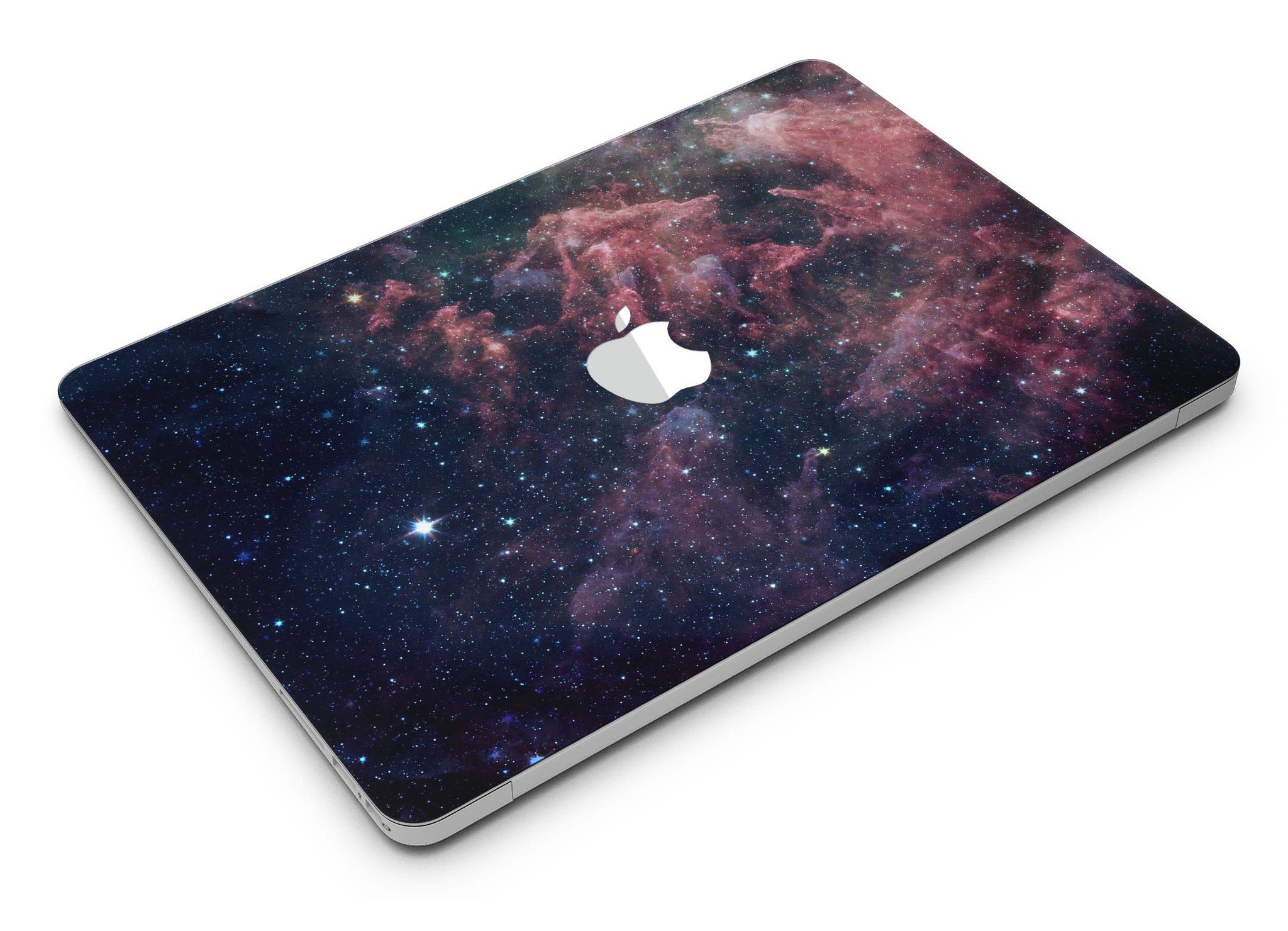 Colorful Deep Space Nebula skin kit for MacBook Air, showcasing vibrant cosmic design and premium vinyl material.