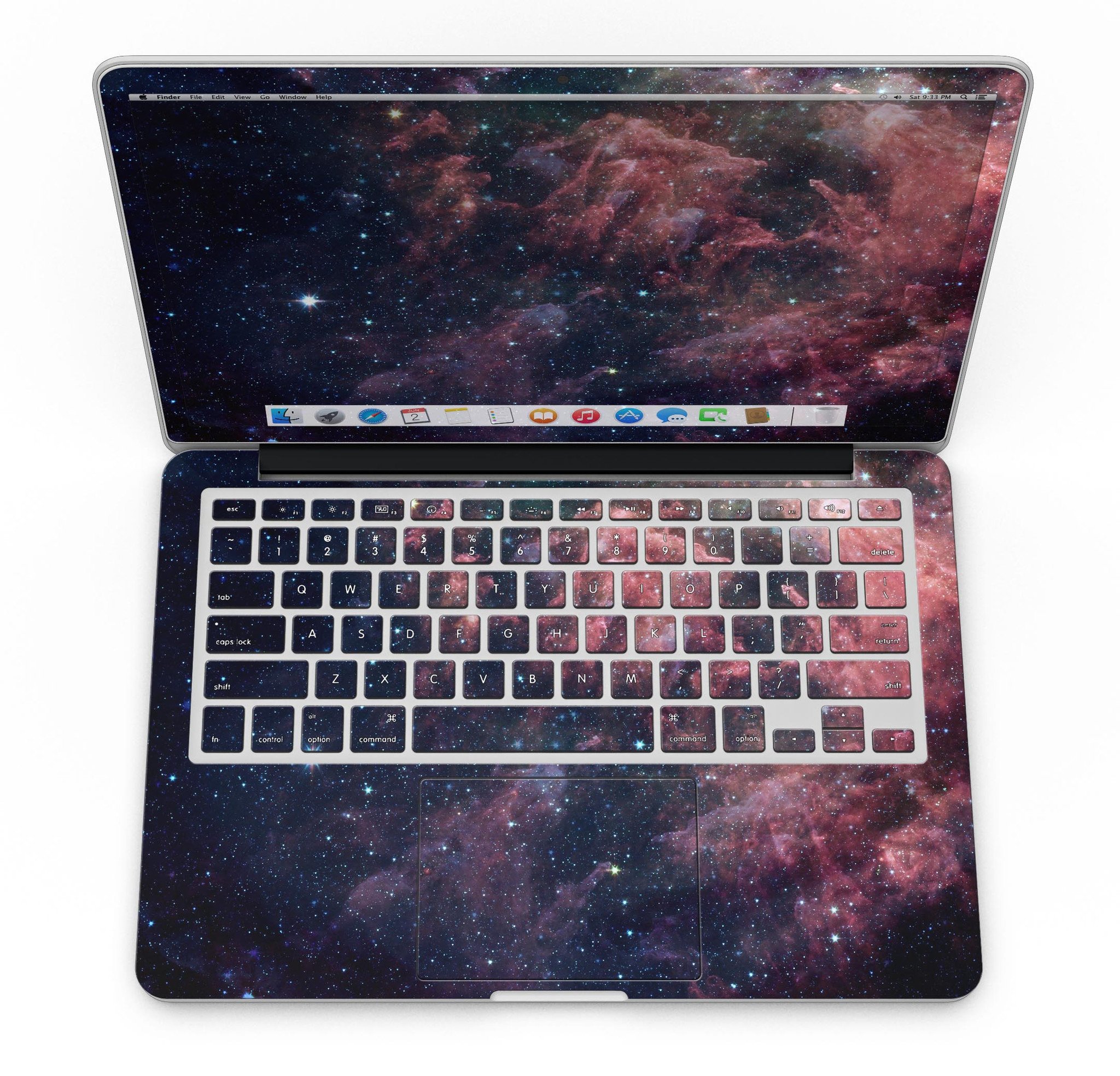 Colorful deep space nebula skin for MacBook Pro with Retina Display, showcasing vibrant colors and intricate cosmic patterns.