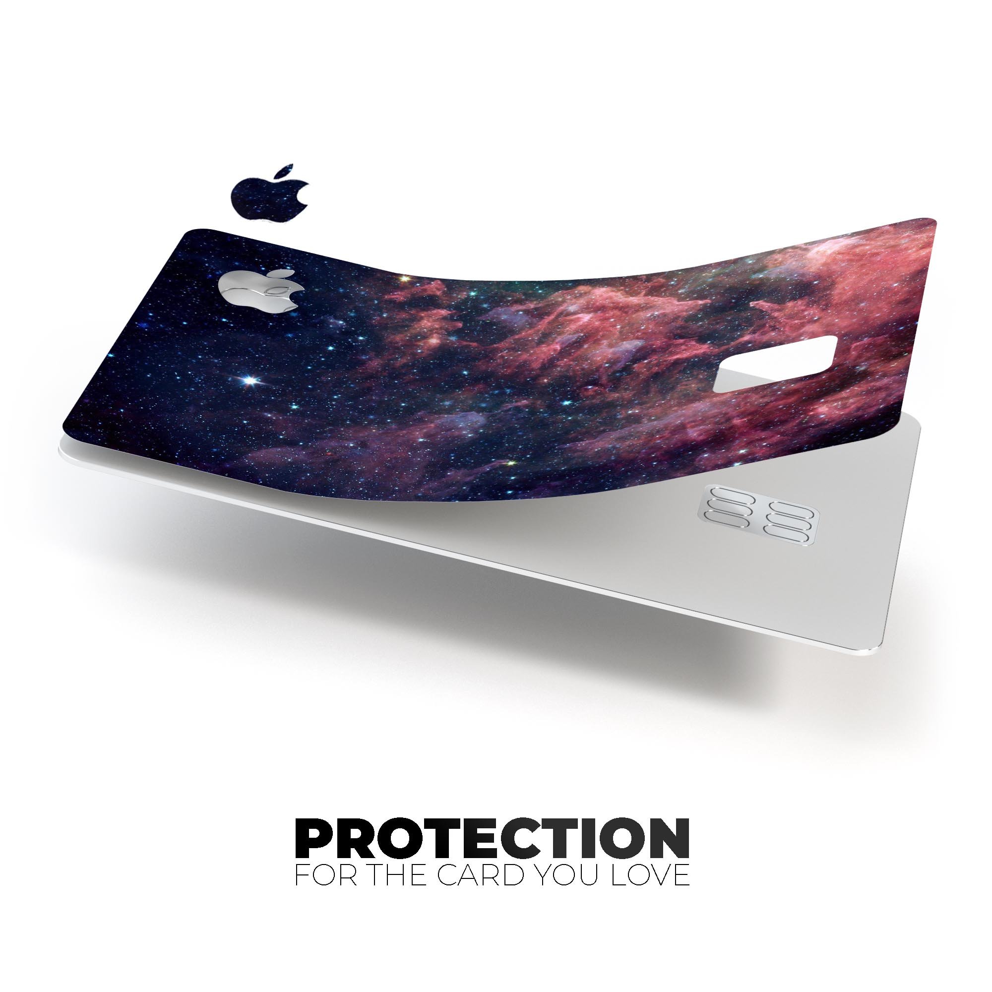 Colorful Deep Space Nebula decal skin for Apple Card, showcasing vibrant colors and a protective design.